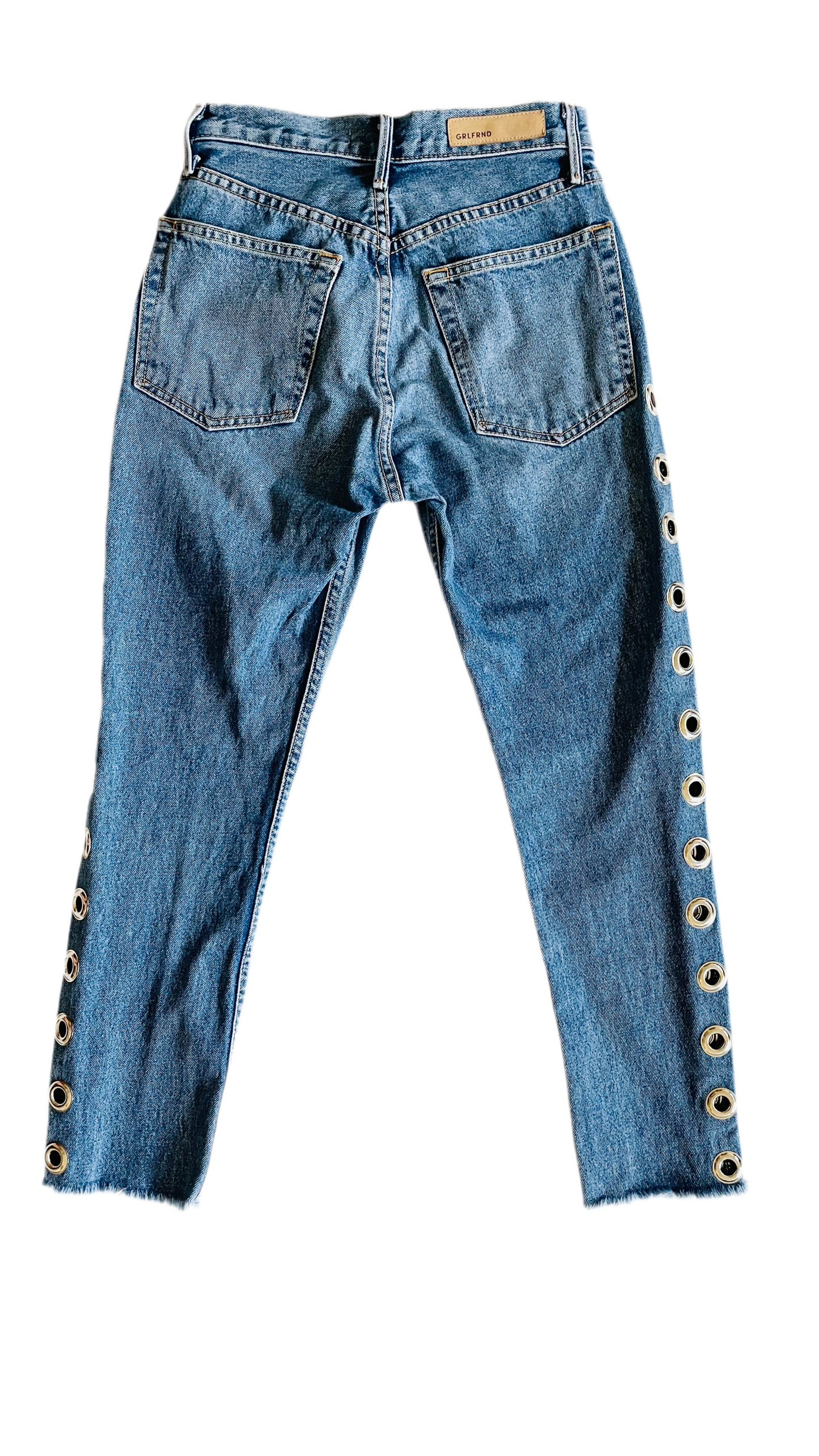 Pre-Loved GRLFRND mid blue vintage wash slim fit jeans - Size 23 x 24