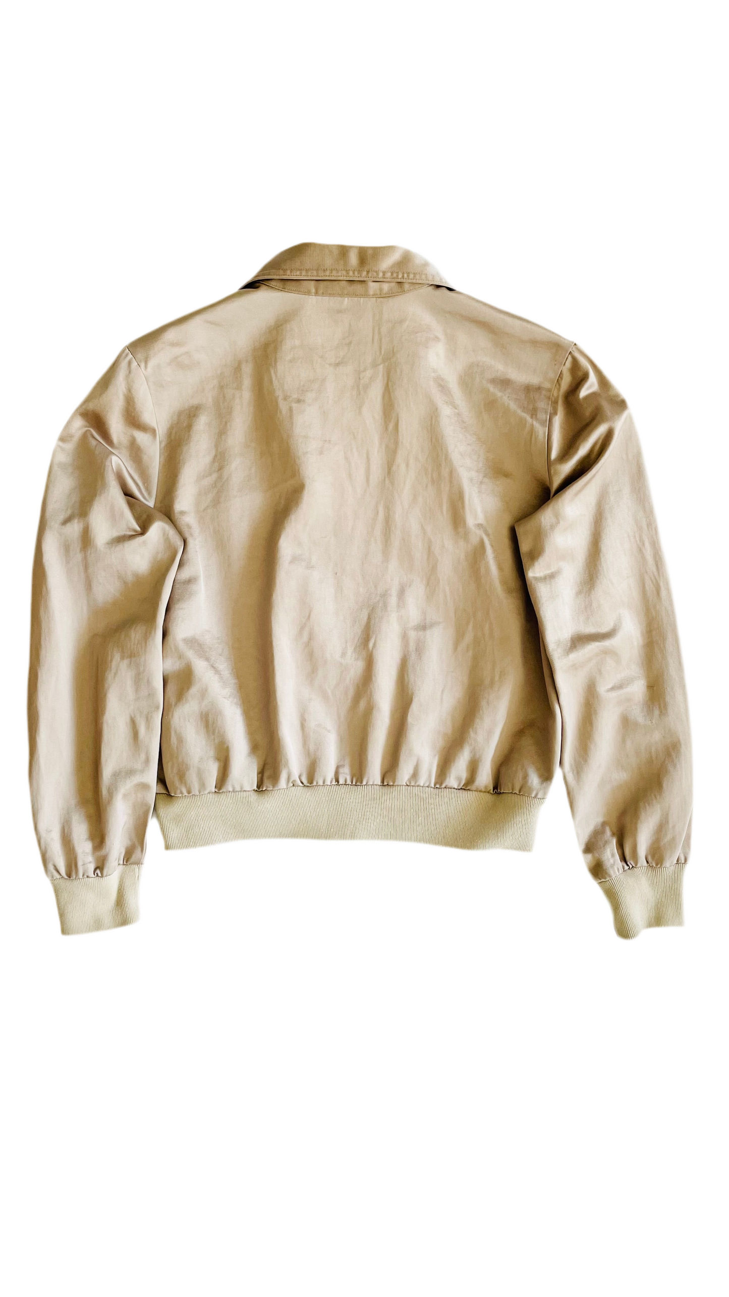 Vintage 90s BILL BLASS tan matte satin jacket - Size S