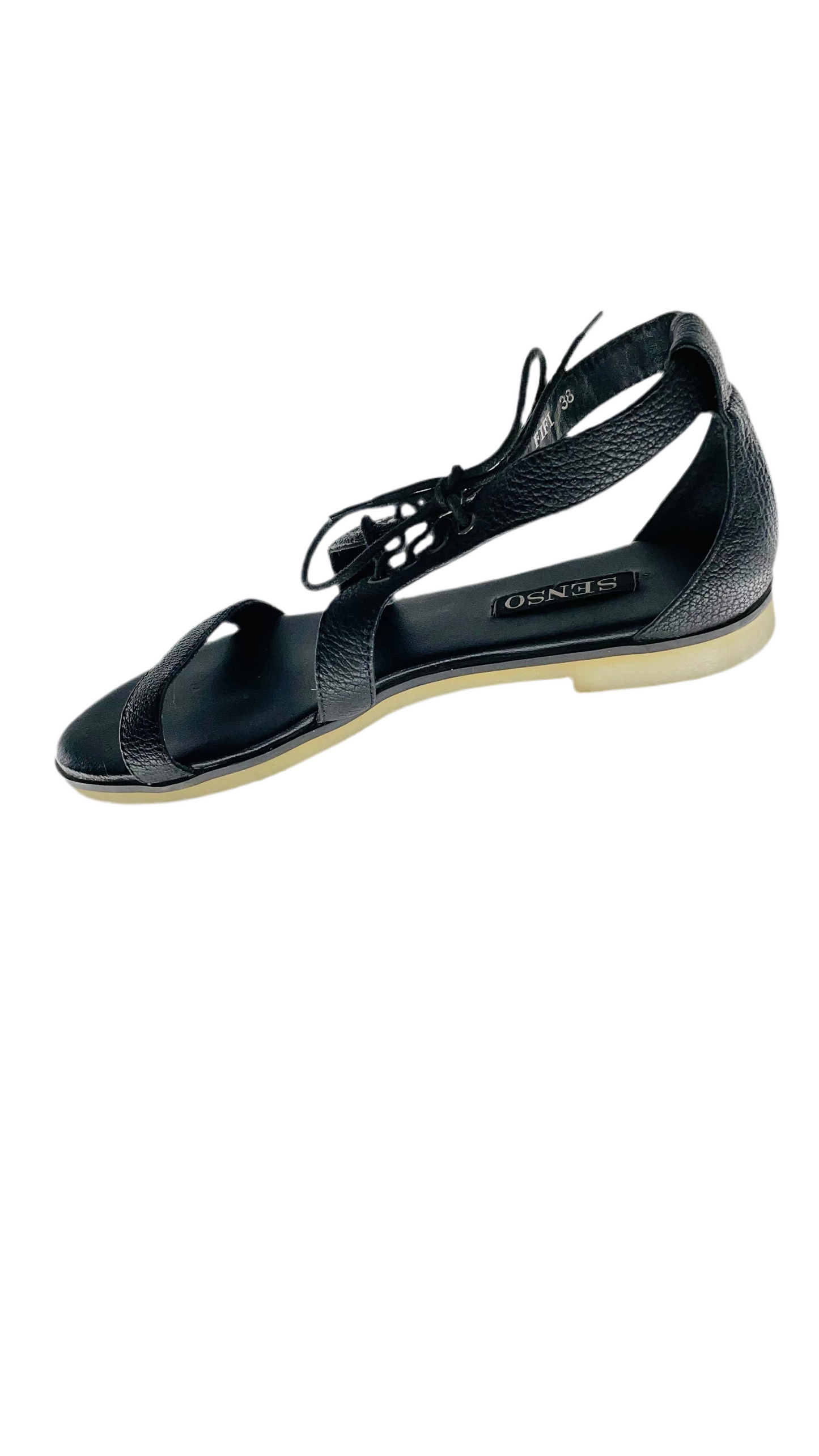 Pre-Loved black SENSO leather lace up sandals - Size 8