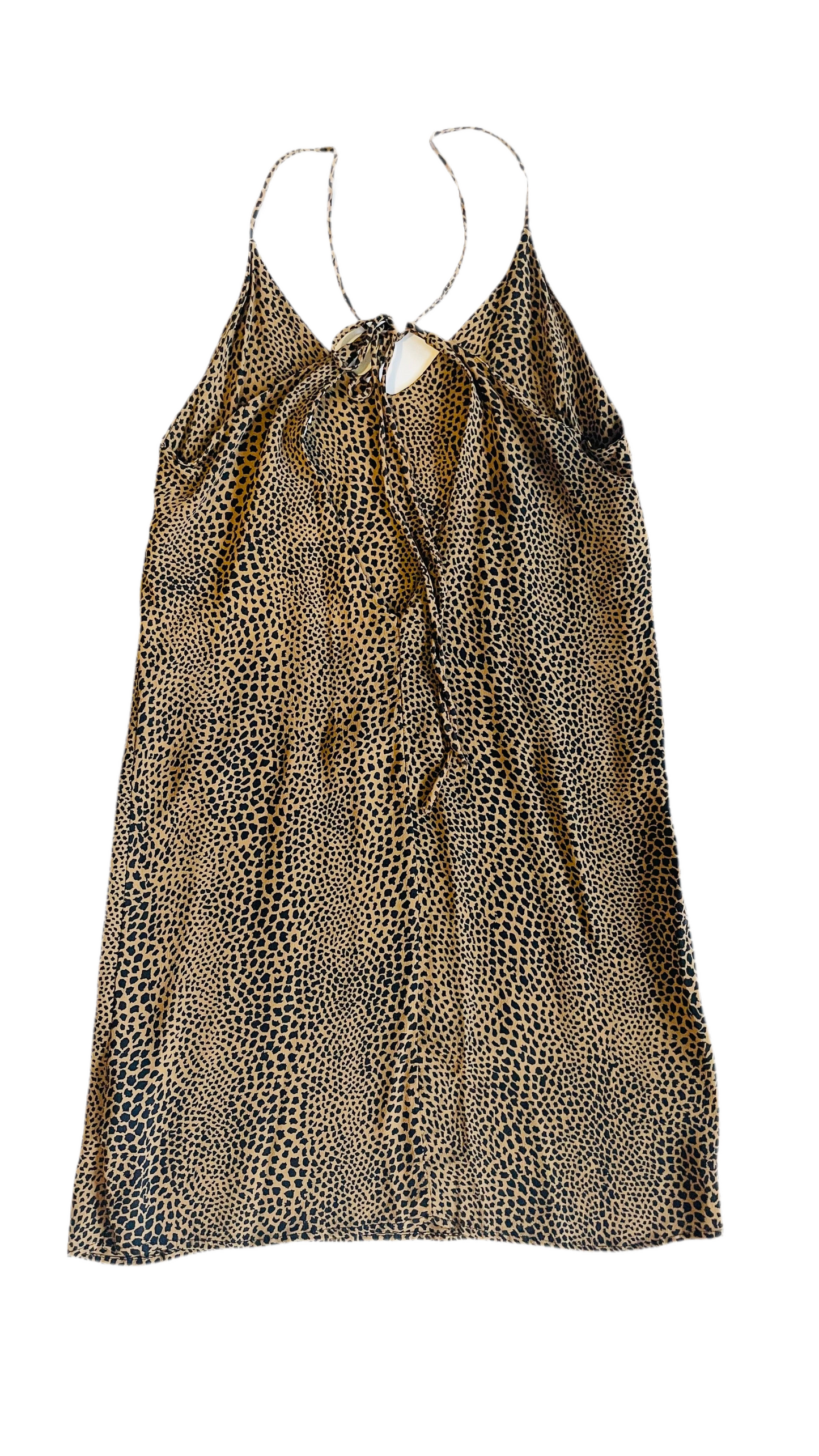 Pre-Loved animal print brown & black mini tank dress - Size S-M