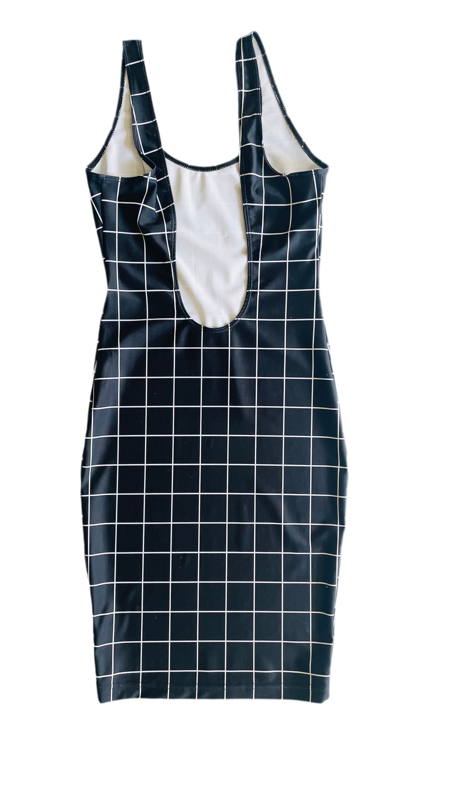 Pre-Loved AMERICAN APPAREL black & white stretch knit tank dress - Size L