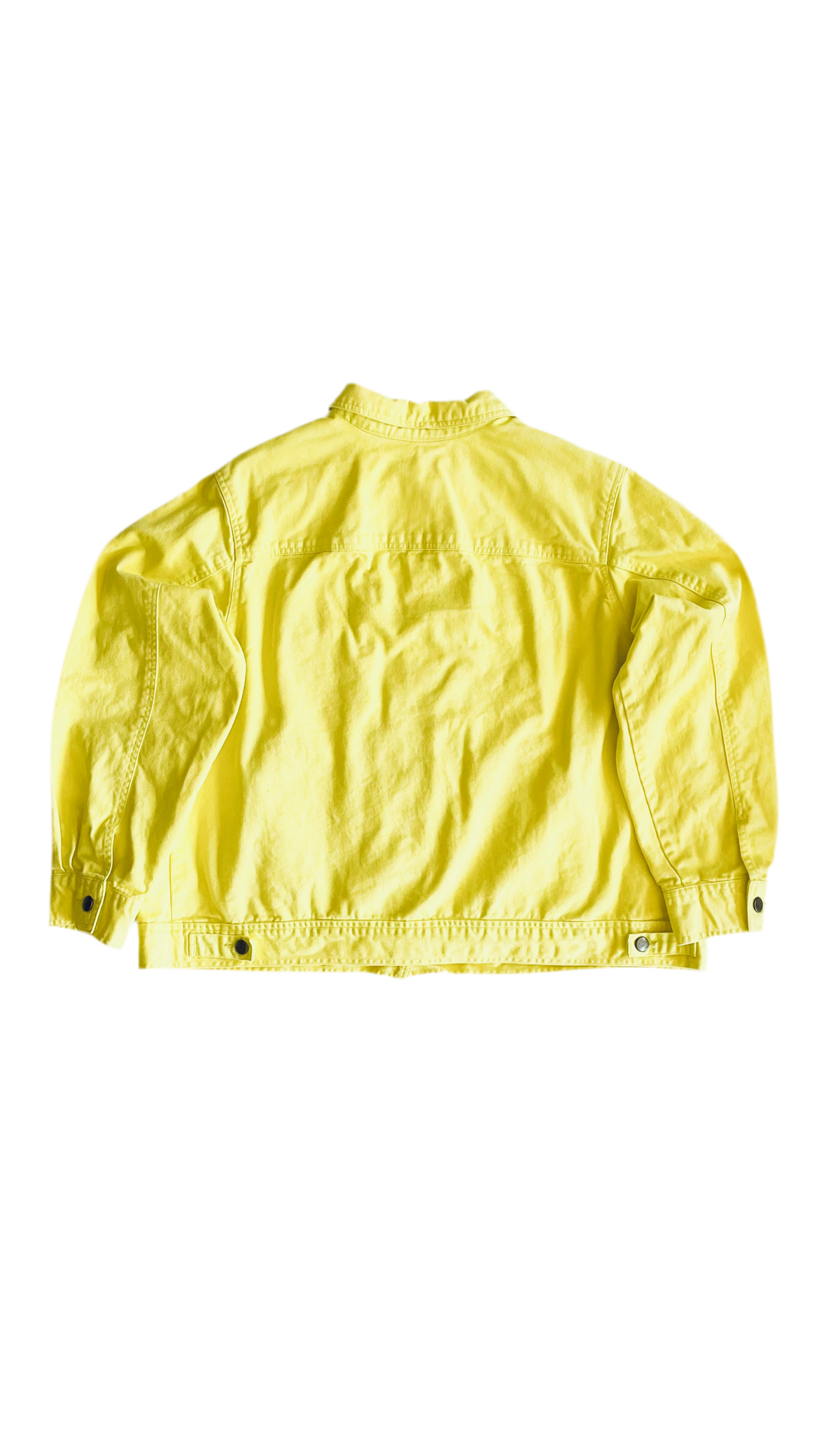 Pre-Loved bright yellow denim jacket - Size M-XL