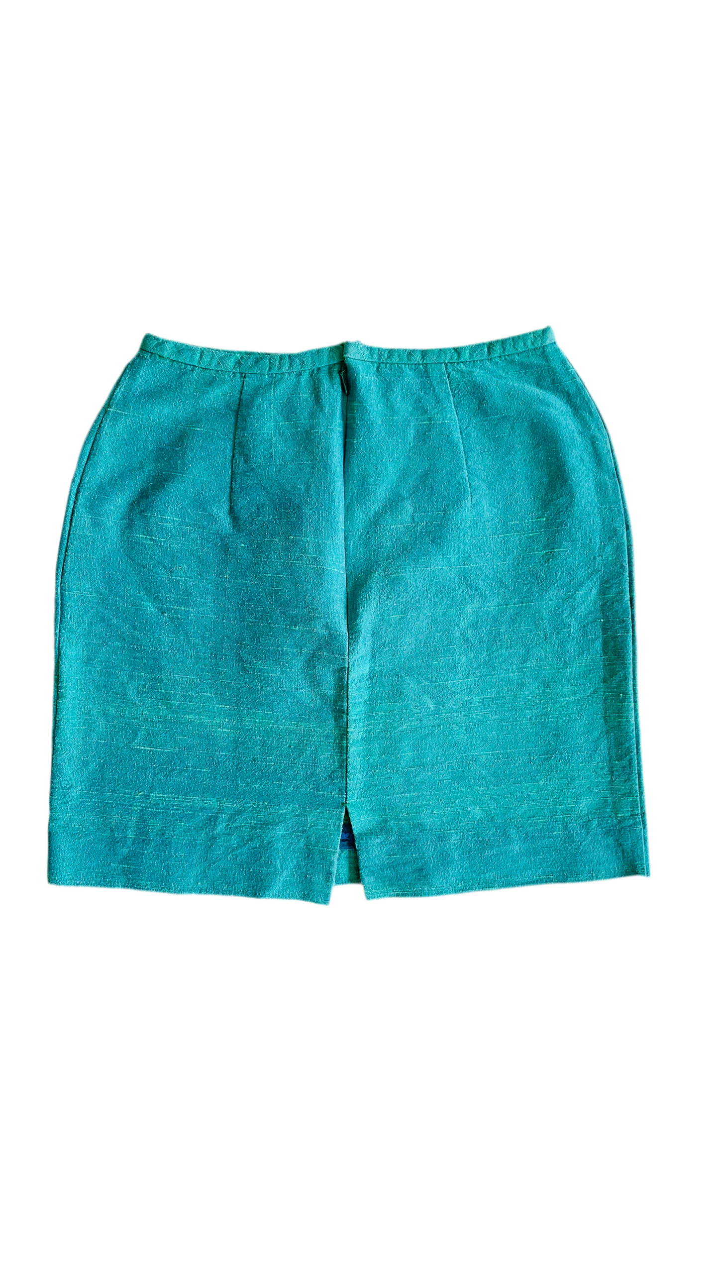 Vintage green imitation silk mini skirt - Size S