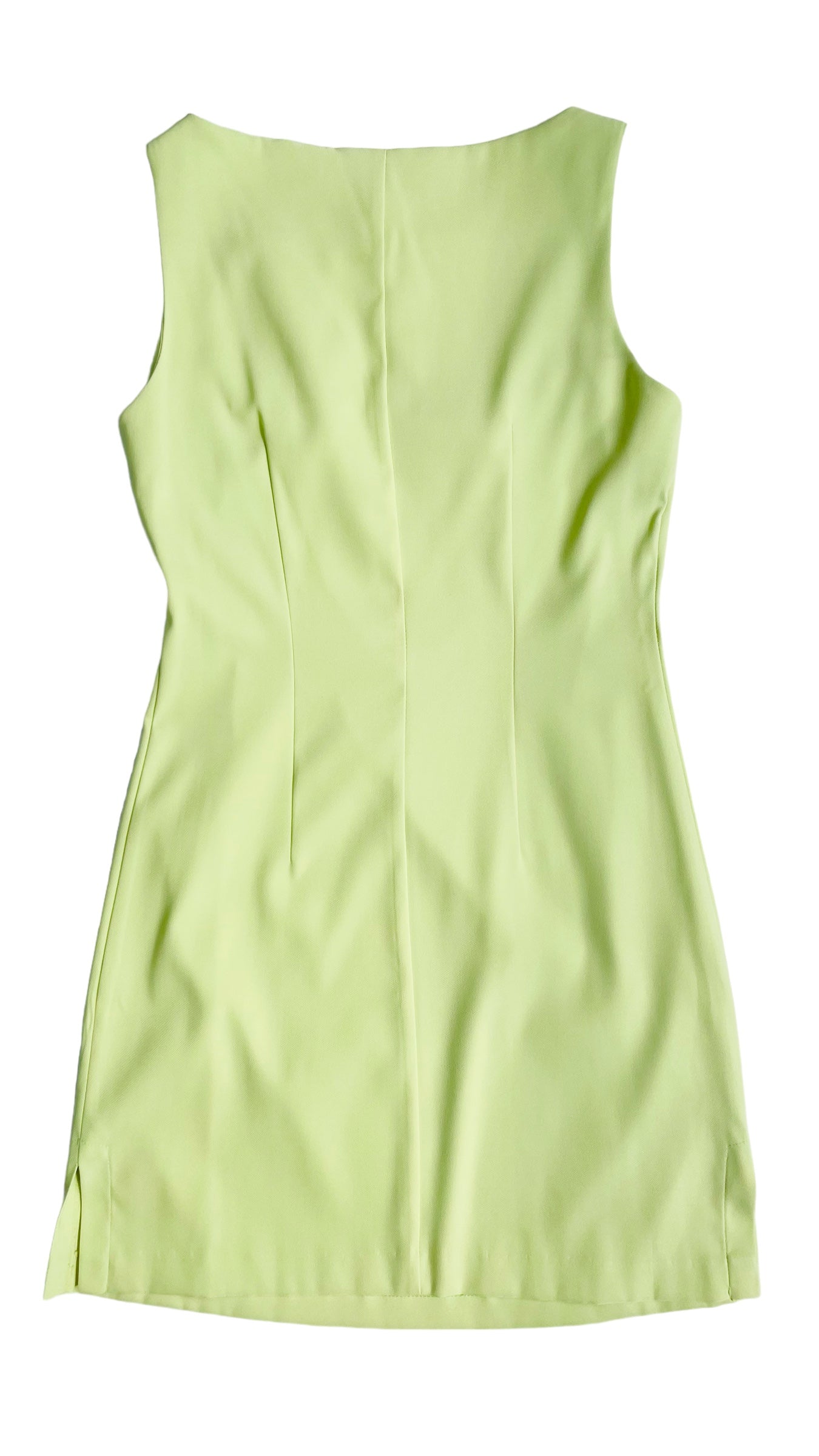 Vintage 90s RAMPAGE citrus yellow green mini tank dress - Size 7