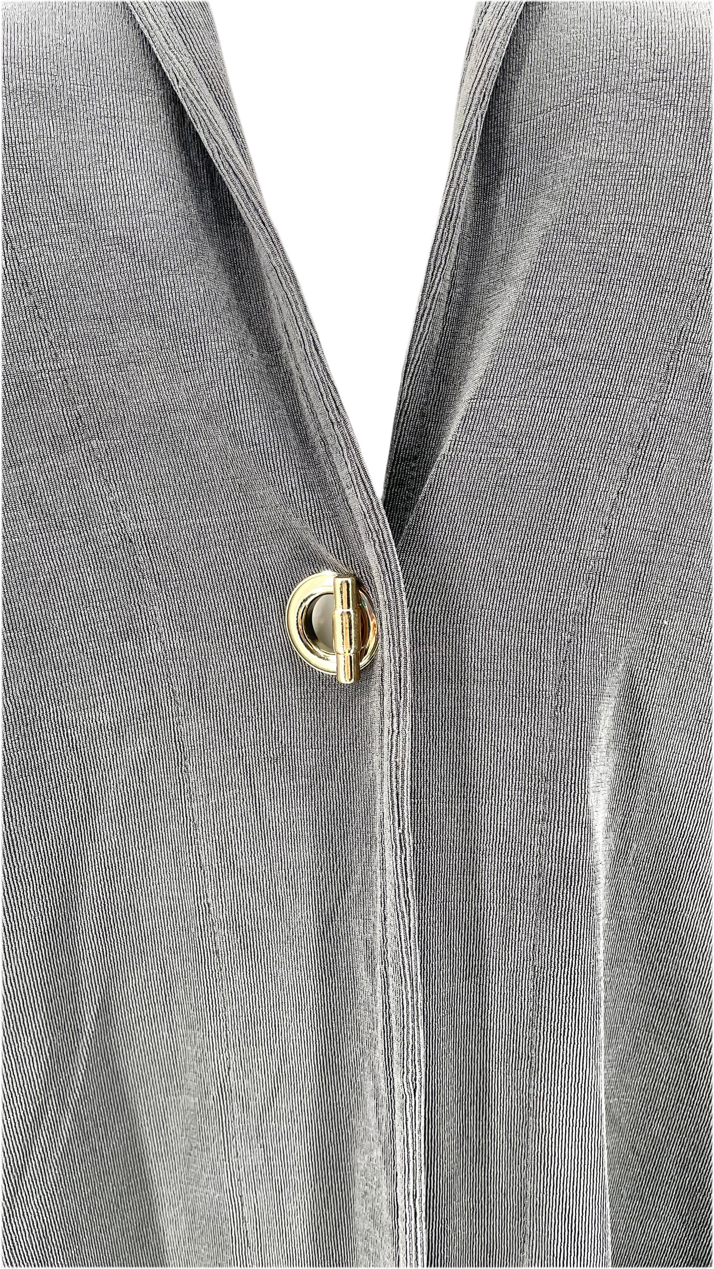Vintage 90s grey asymmetrical knit cardigan - Size L