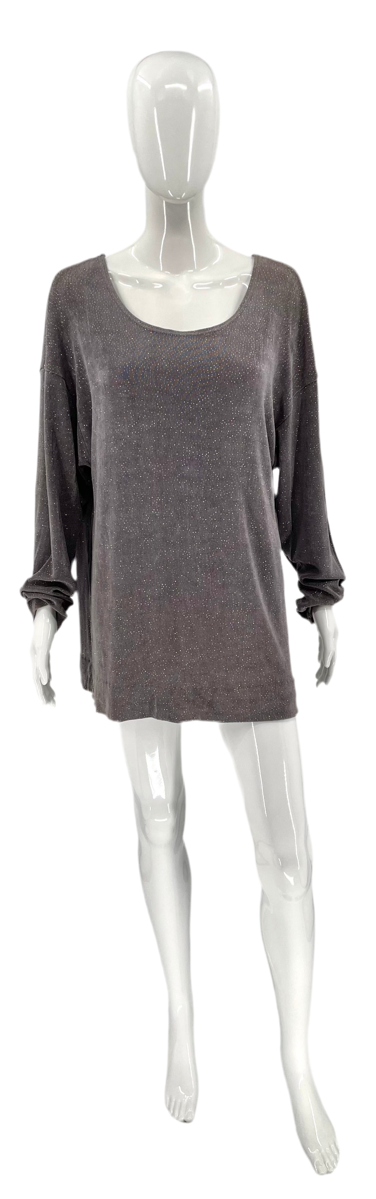 Vintage 90s grey glitter tunic or mini dress - Size S-XL