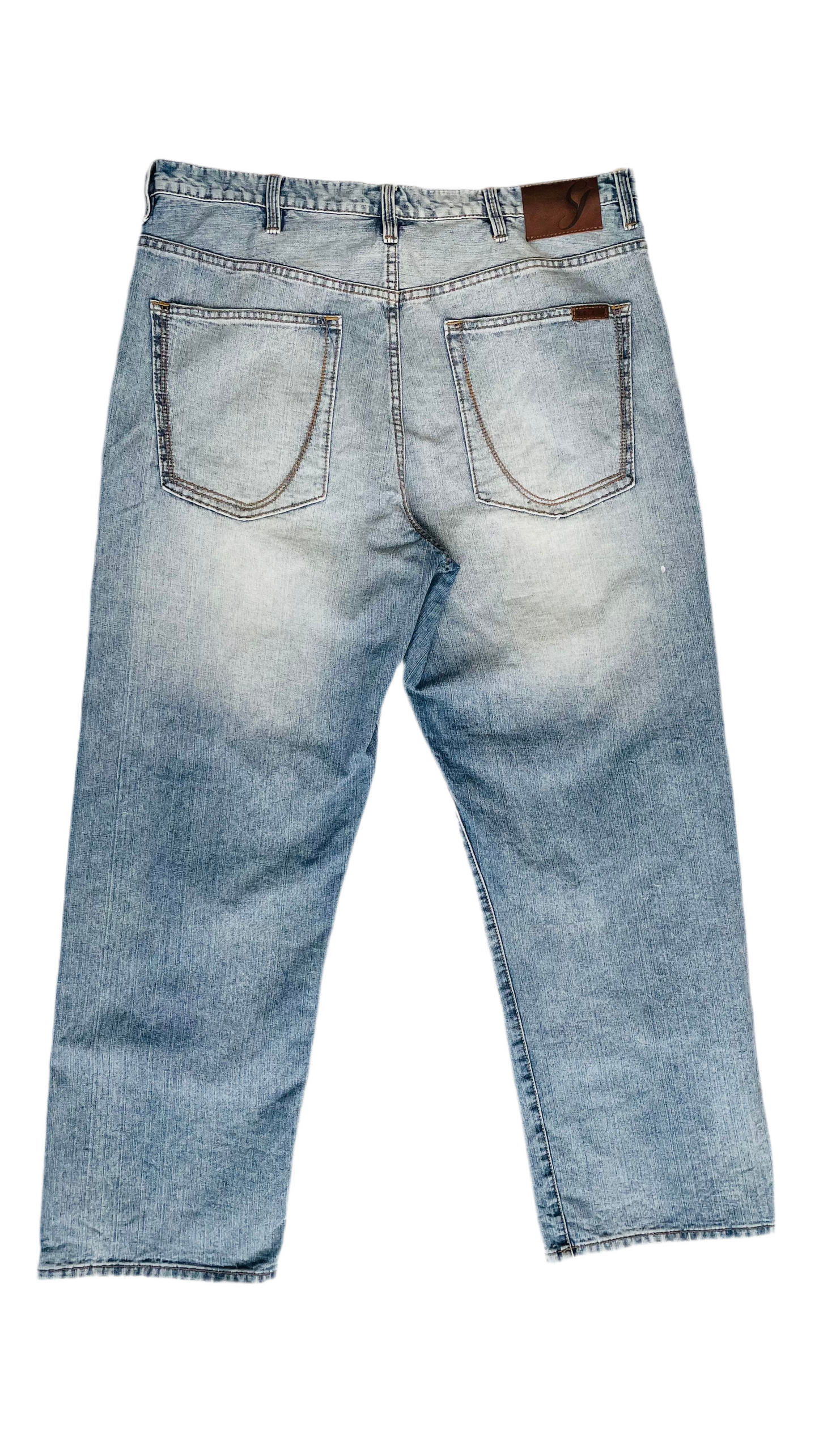 Vintage 90s SEAN JOHN grey washed wide leg jeans - Size 38