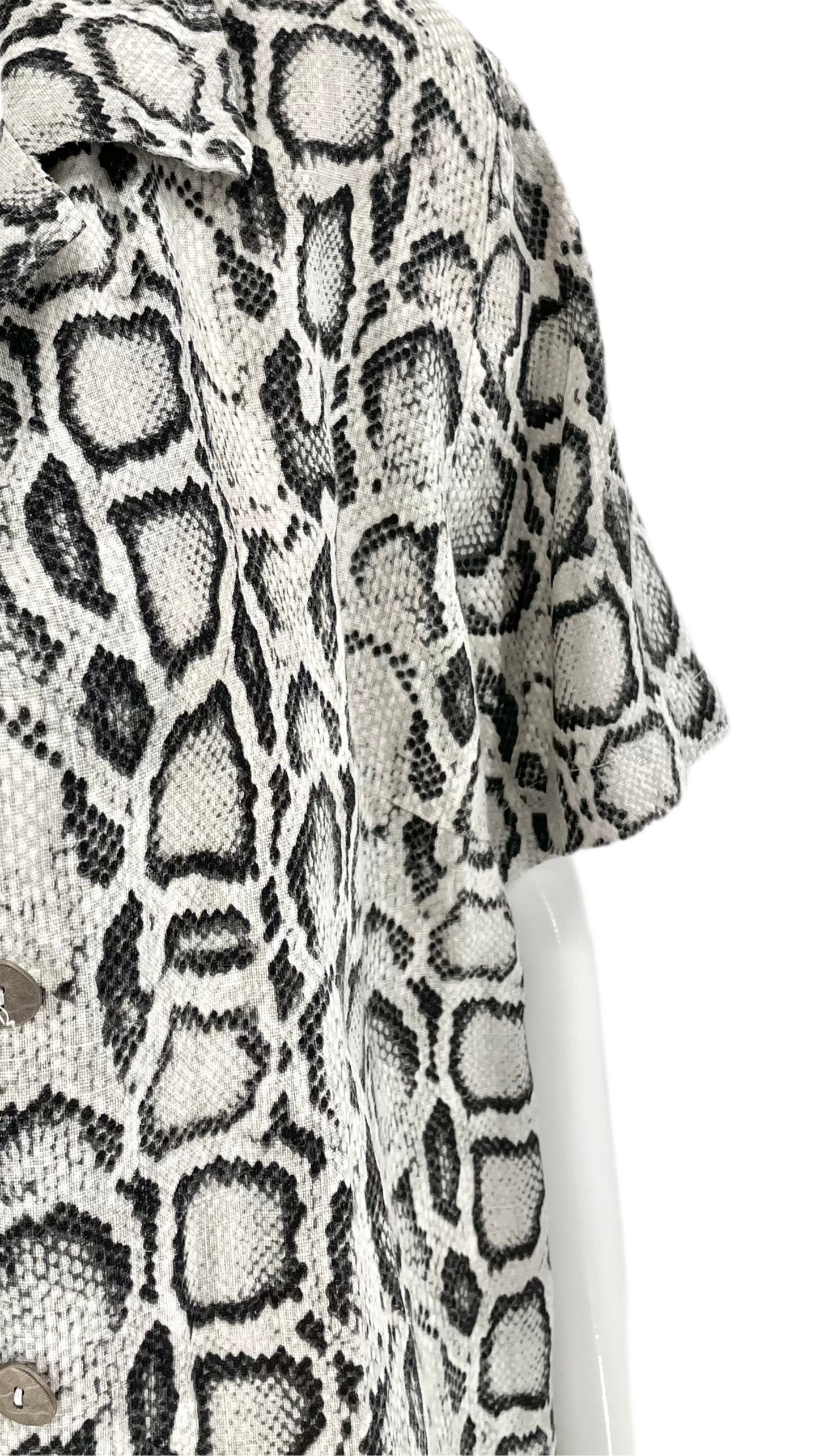 Vintage grey snake print shirt - Size L