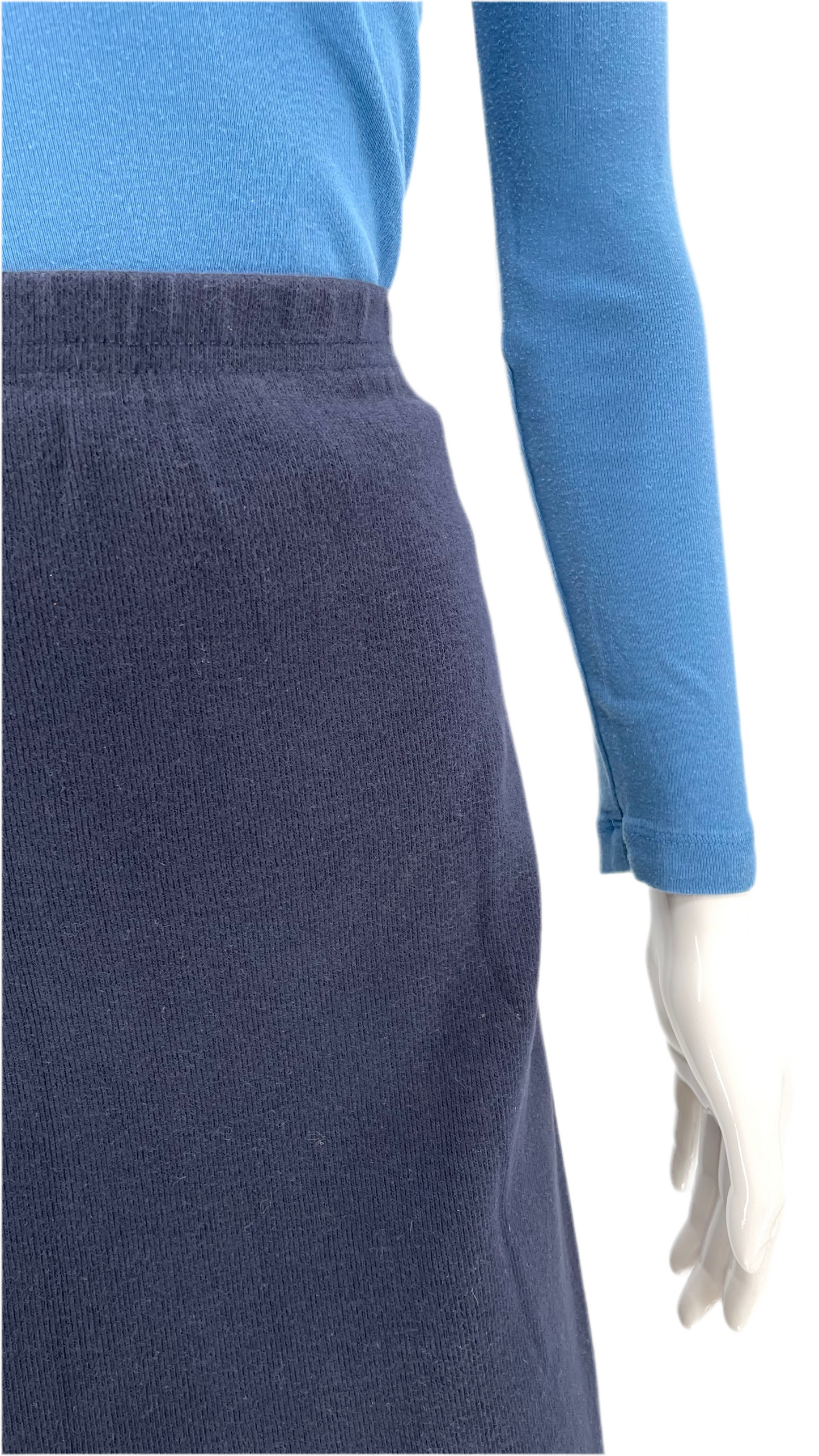 Vintage 90s navy blue ribbed maxi skirt - Size L