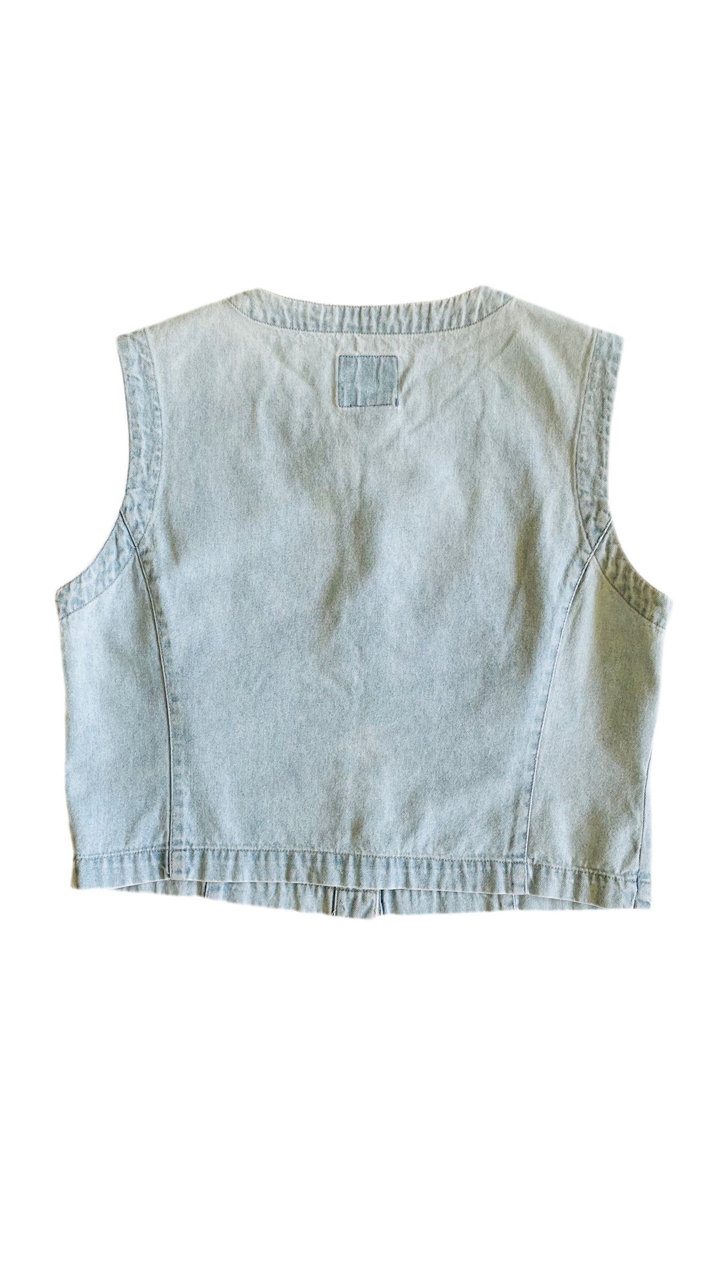 Vintage 90s light blue denim vest - Size L