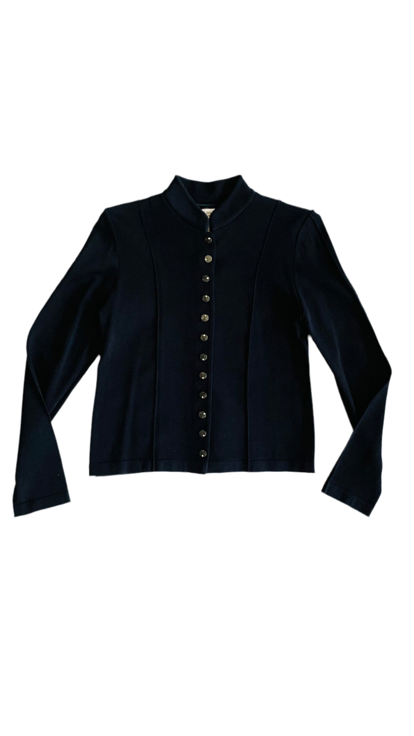 Vintage 90s black knit jacket - Size S