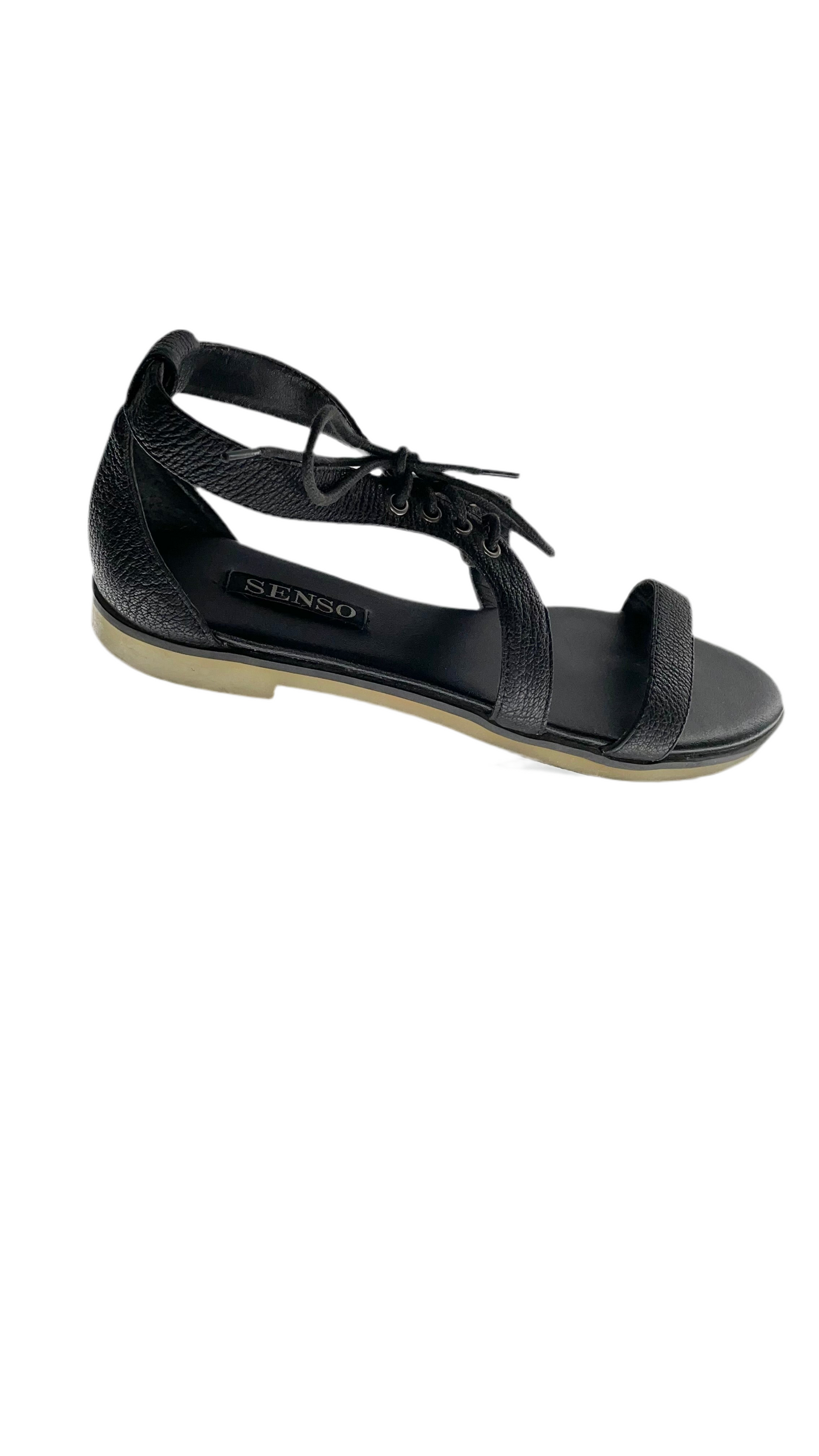Pre-Loved black SENSO leather lace up sandals - Size 8