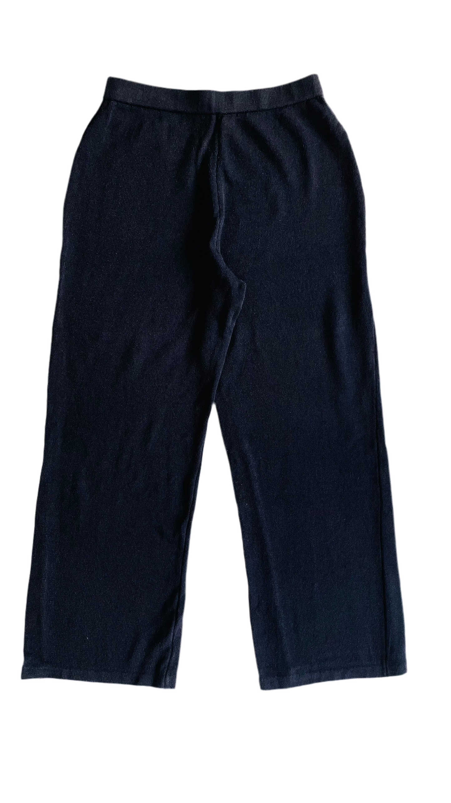 Vintage 90s black ST. JOHN knit wide leg trousers - Size 8