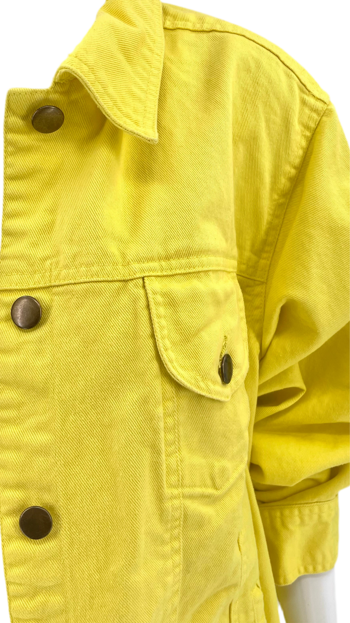 Pre-Loved bright yellow denim jacket - Size M-XL