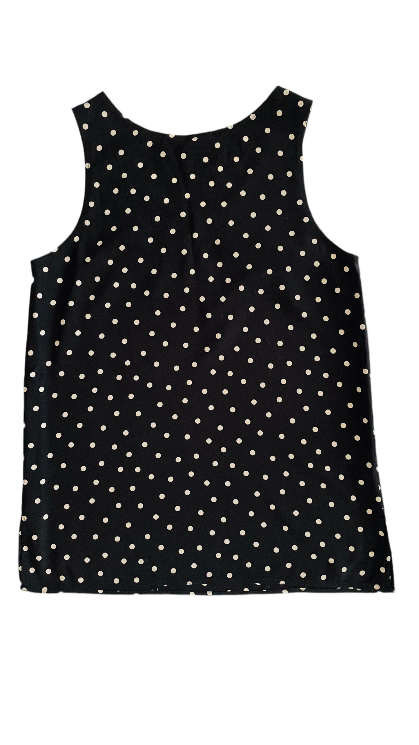Vintage 90s LIZ CLAIBORNE black & cream polka dot tank top - Size 8