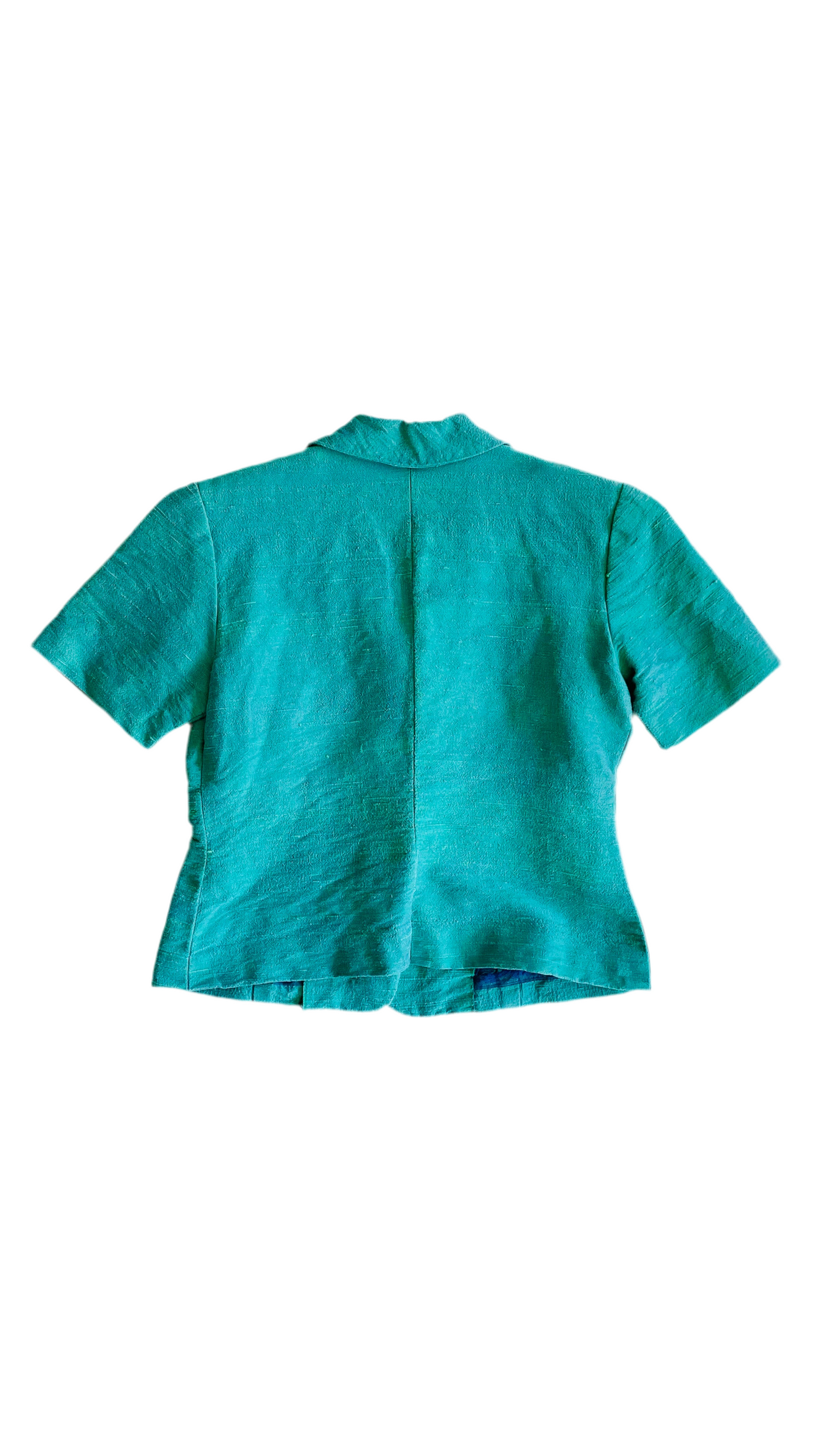 Pre-Loved green tailored blazer jacket - Size S