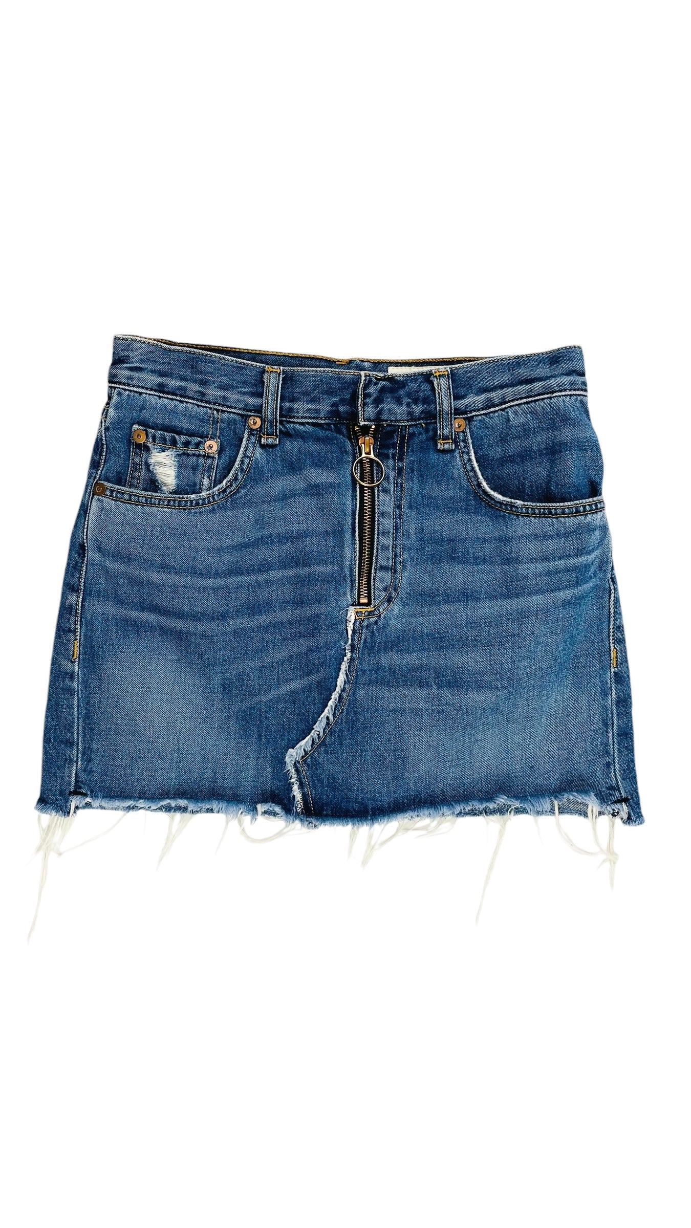 Pre-Loved mid blue RAG & BONE denim mini skirt - Size 25