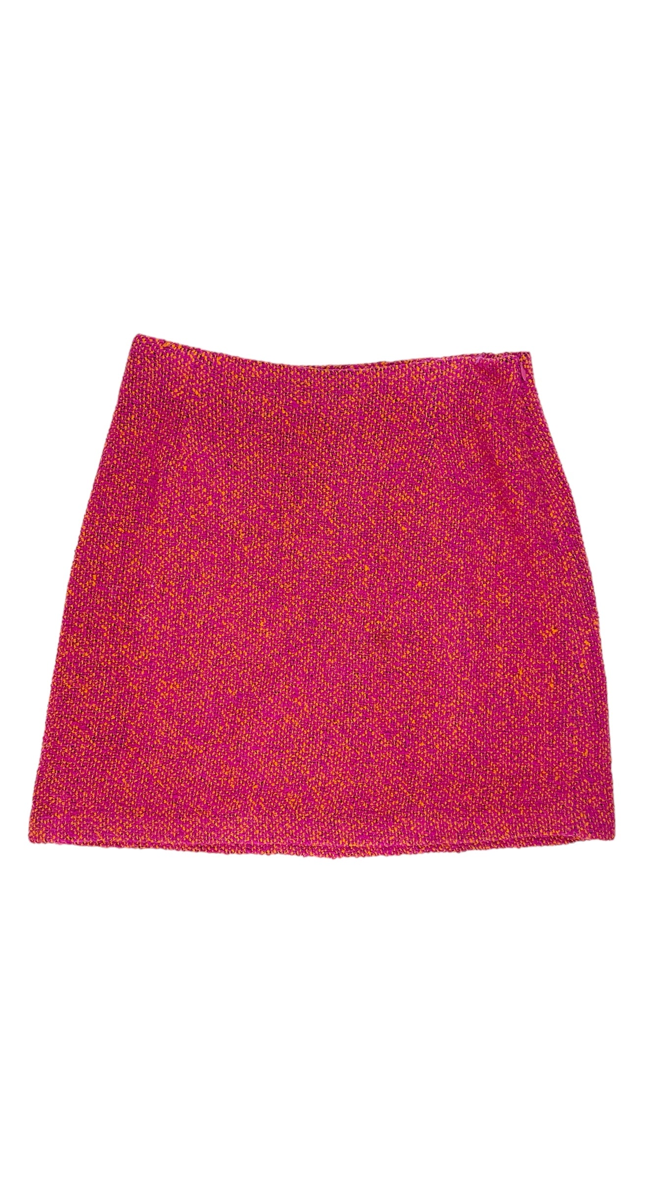 Vintage 90s CACHE pink & orange tweed mini skirt - Size 10