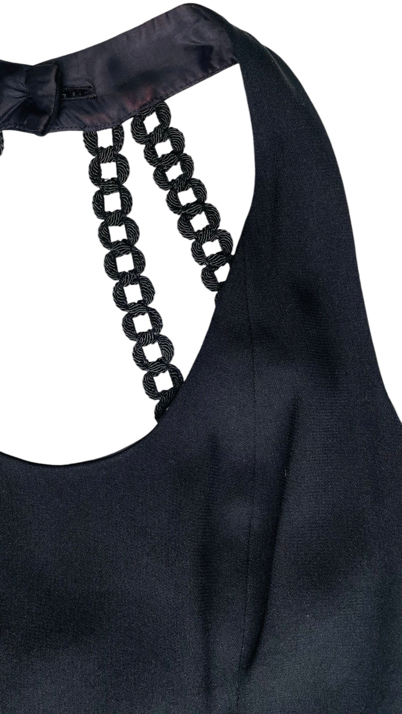 Vintage 90s Black CACHE x NICOLE MILLER halter mini tank dress evening wear prom - Size 8