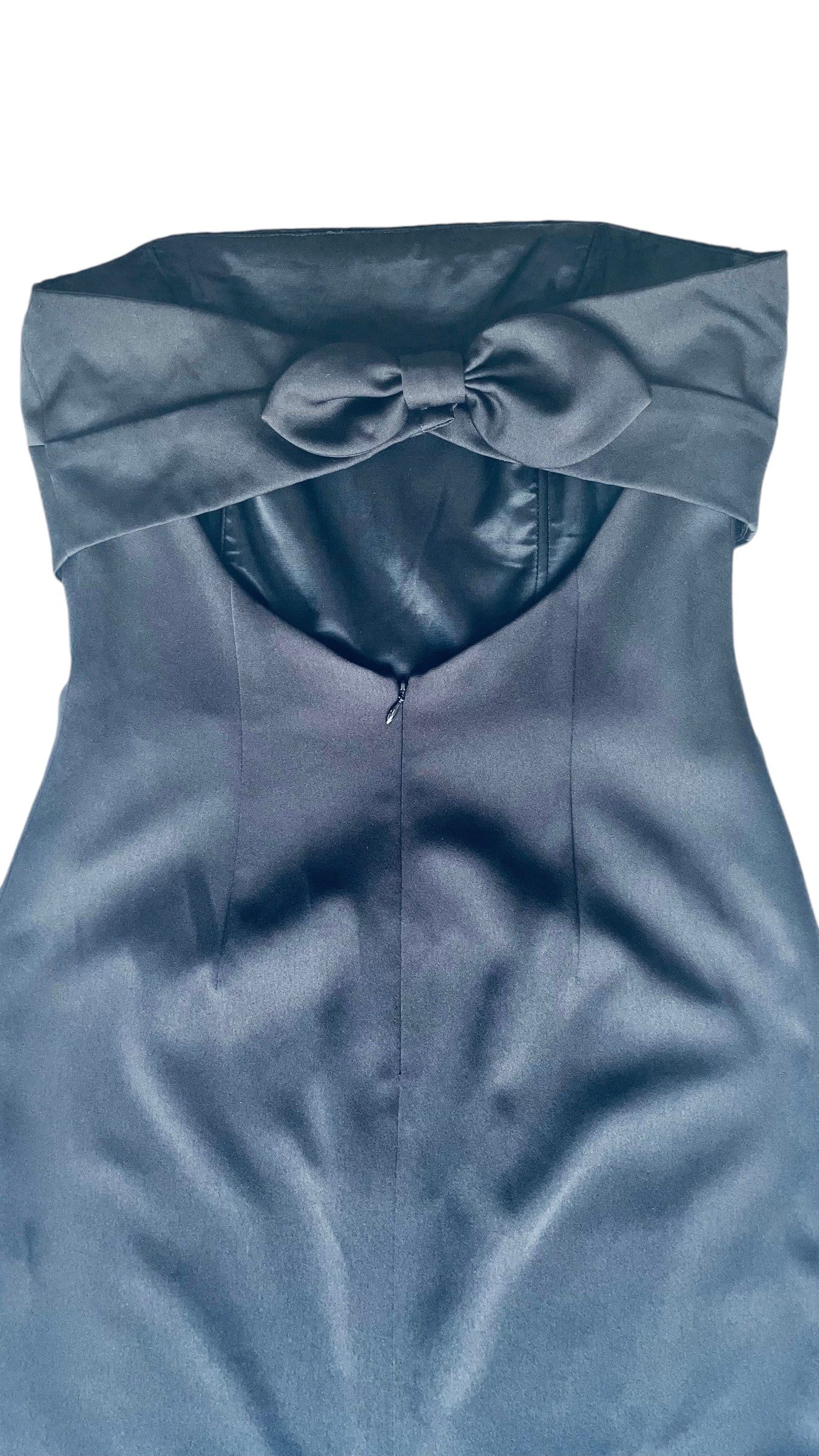 Vintage 90s black CACHE strapless fitted maxi dress evening wear prom - Size 10