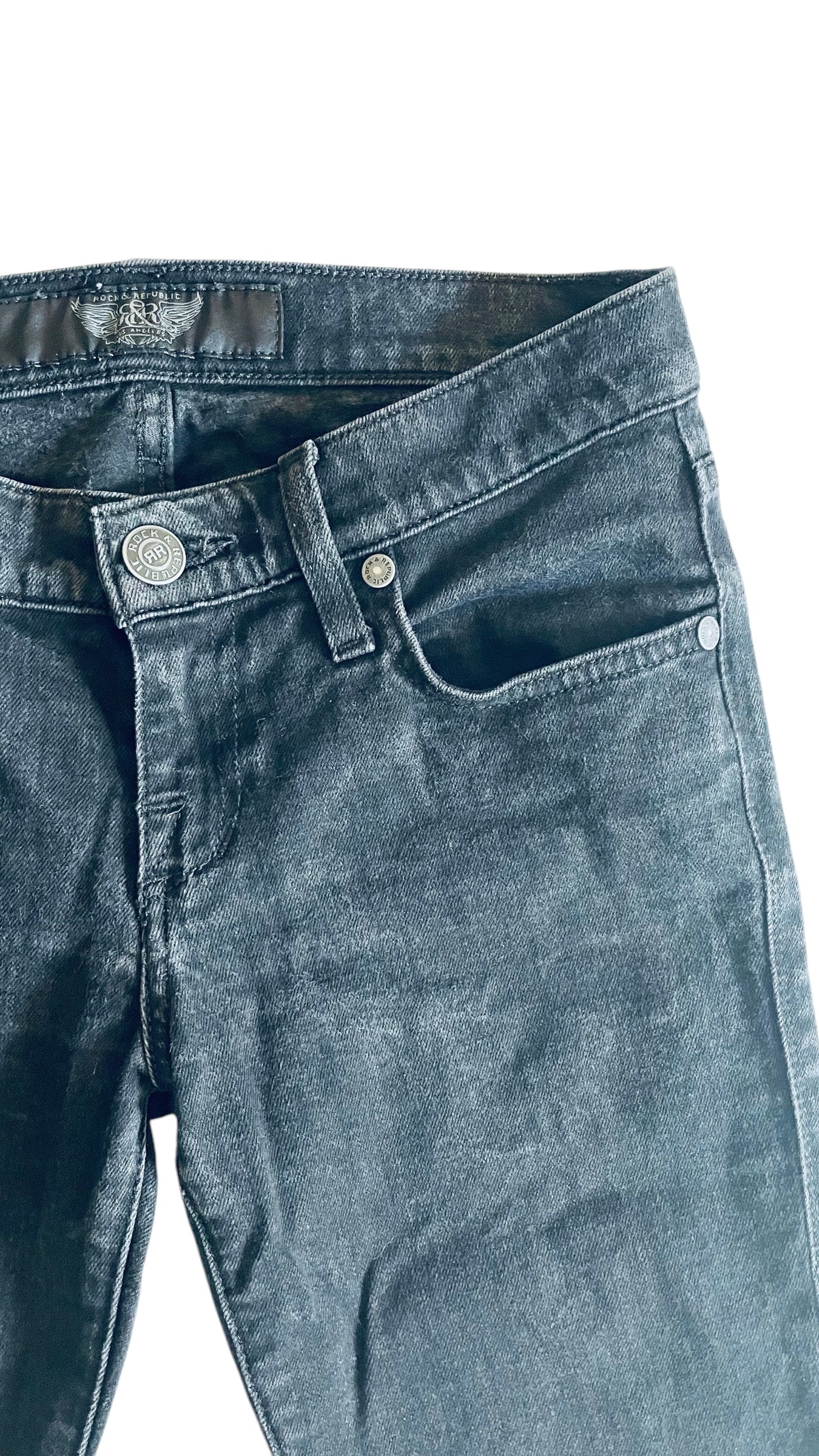 Pre-Loved ROCK & REPUBLIC black skinny jeans - Size 25 x 29