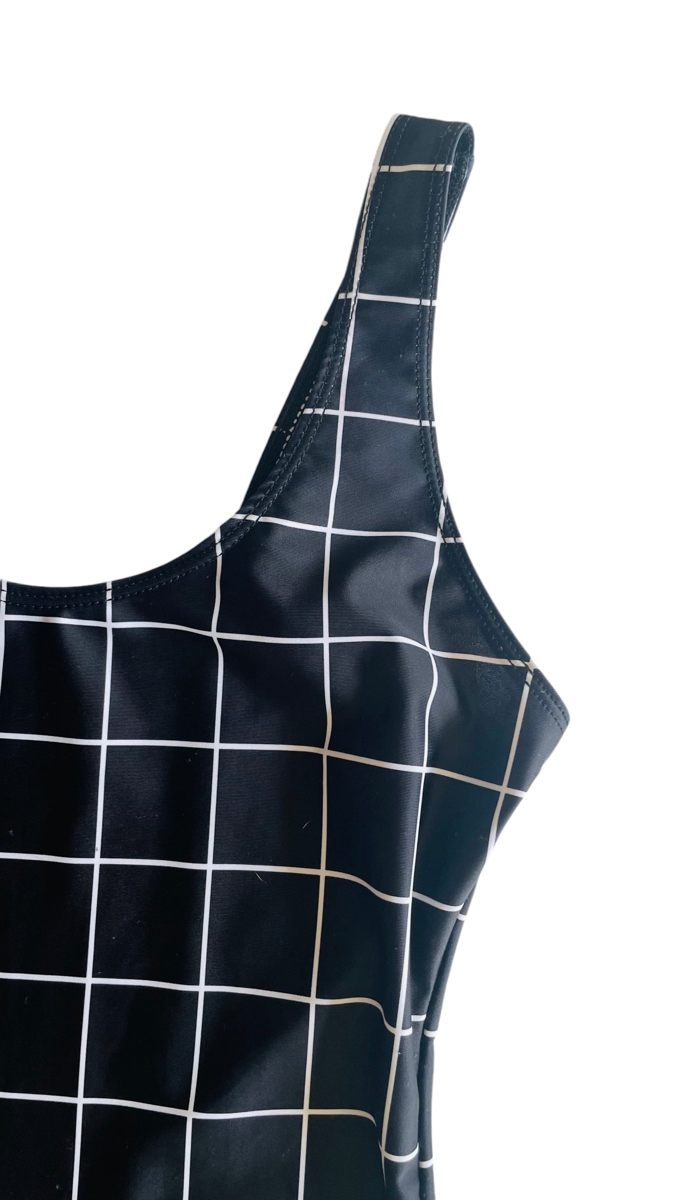 Pre-Loved AMERICAN APPAREL black & white stretch knit tank dress - Size L