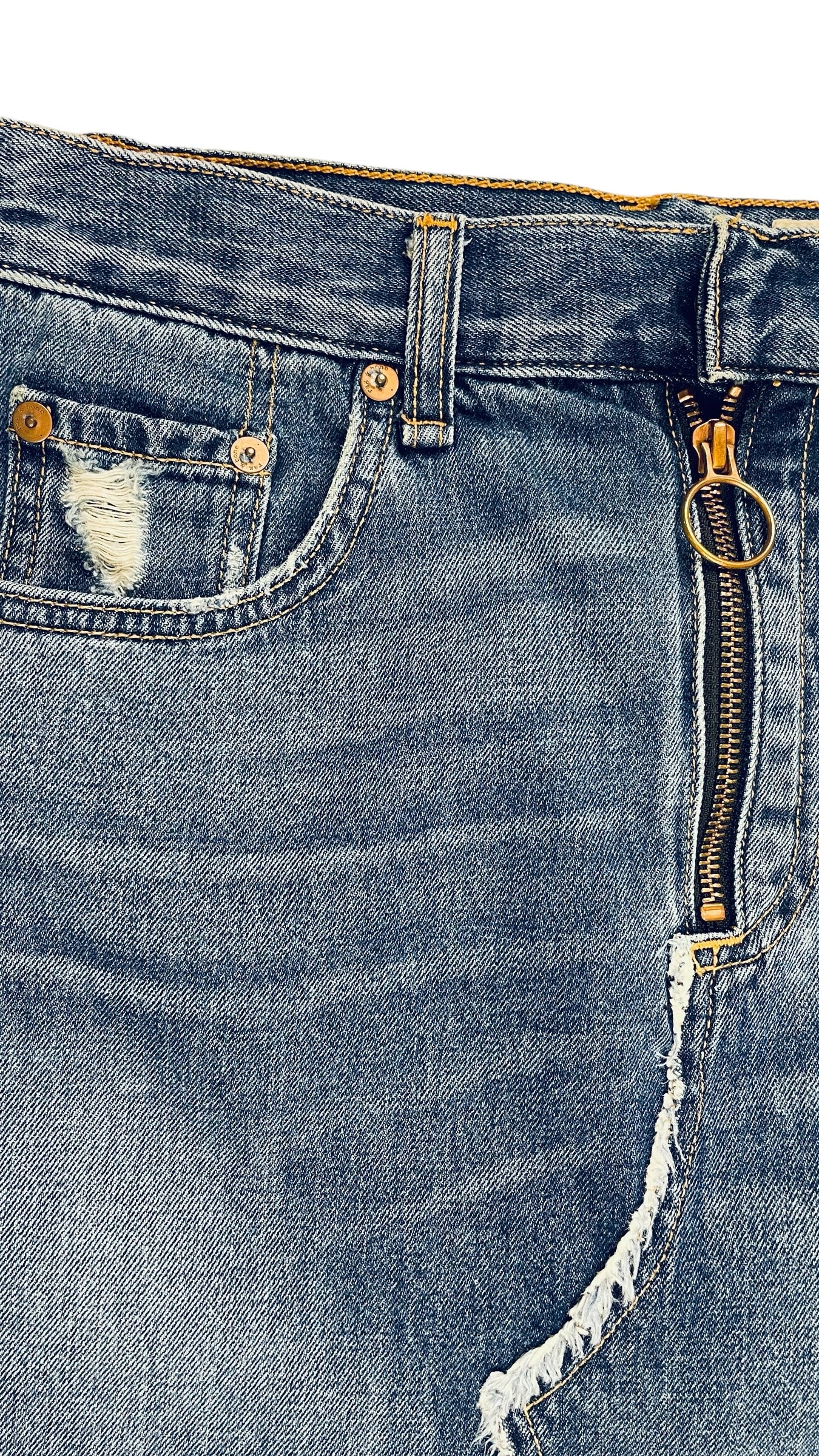 Pre-Loved mid blue RAG & BONE denim mini skirt - Size 25