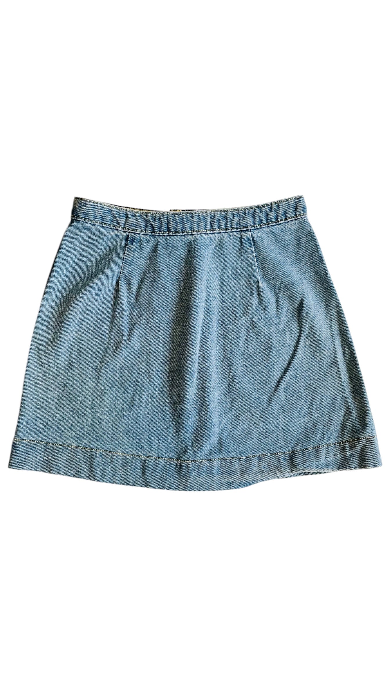 Pre-Loved blue denim AMERICAN APPAREL a-line mini skirt - Size S