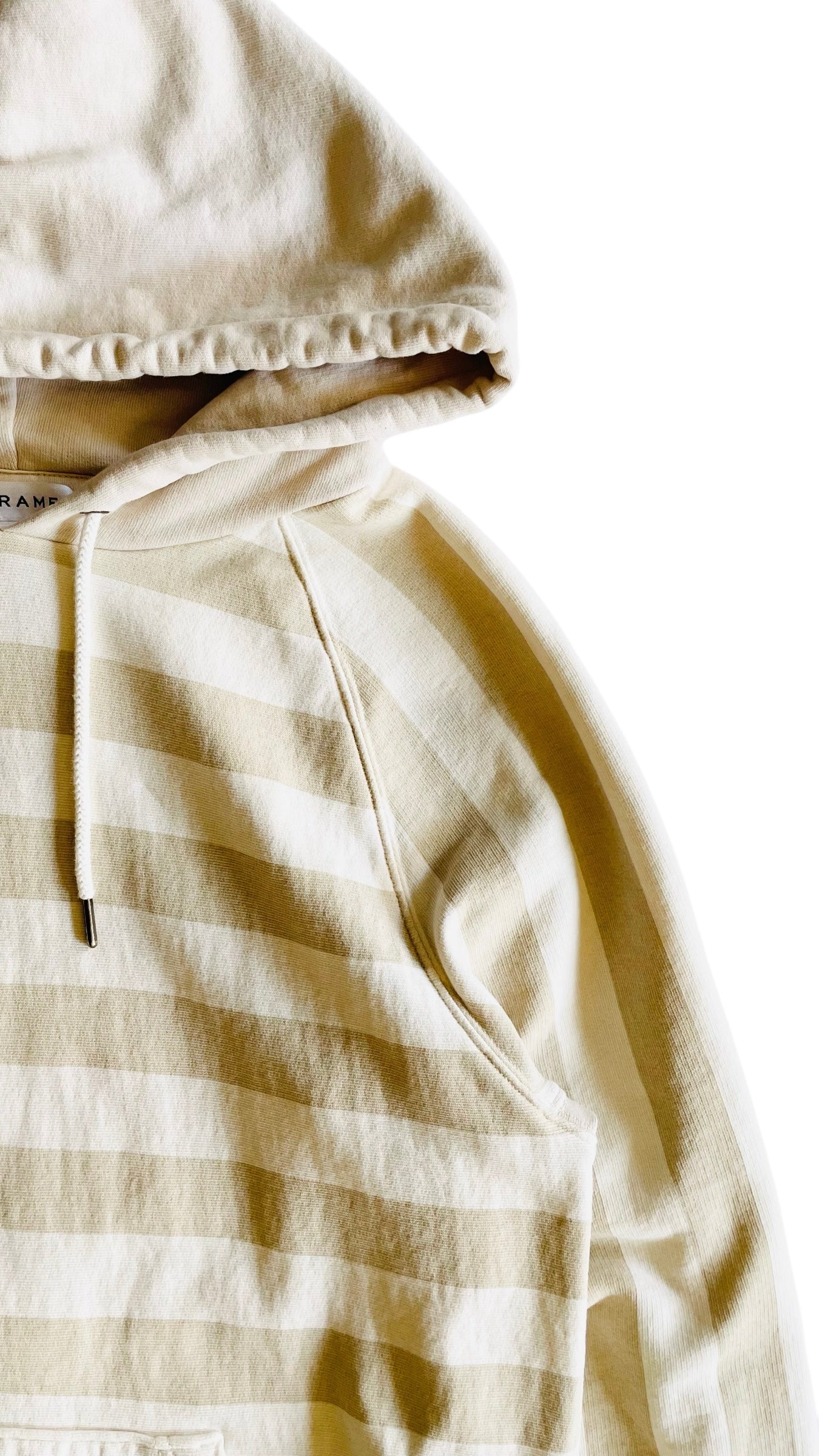 Pre-Loved FRAME striped cream and beige hoodie sweatshirt - Size M