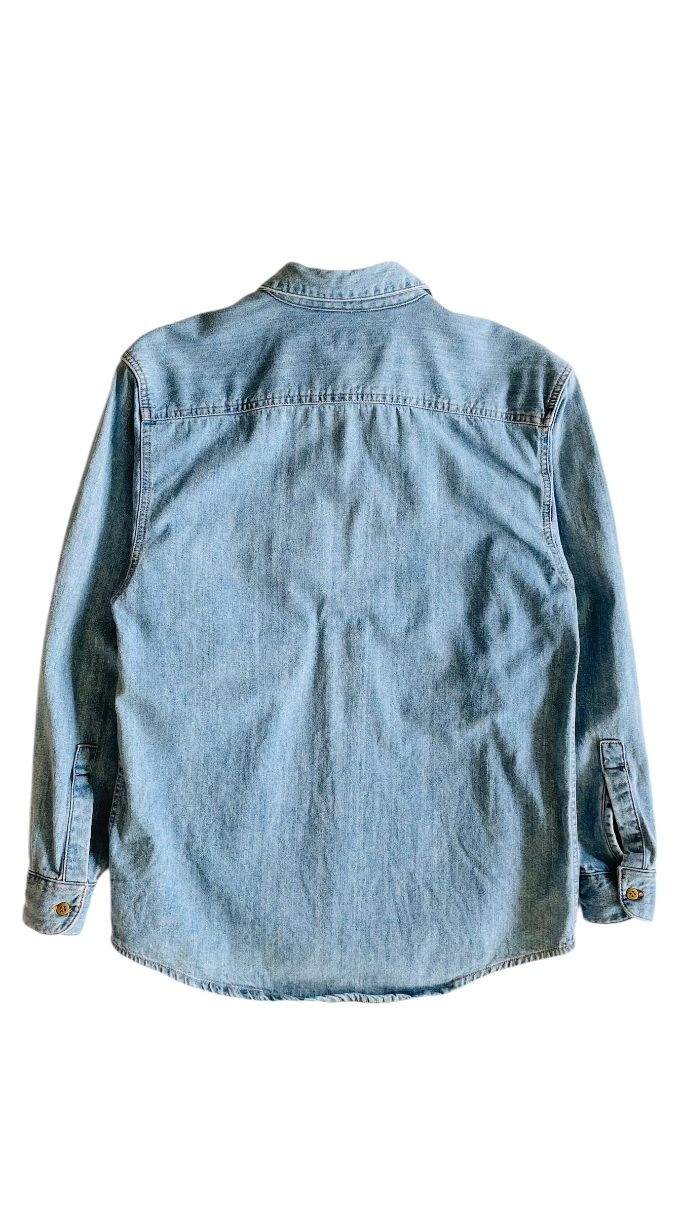 Vintage 90s light blue denim button up shirt - Size M