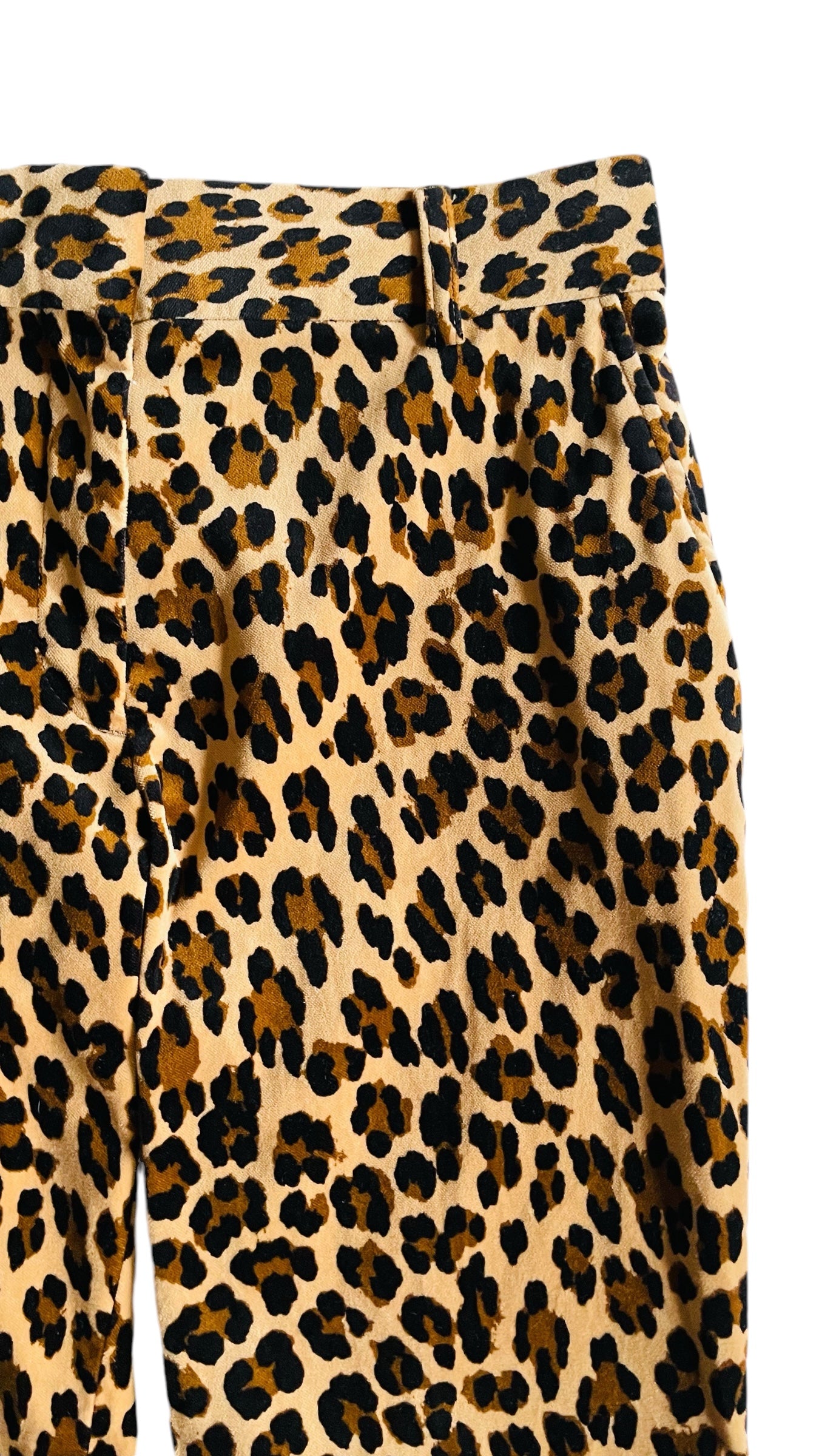 Pre-Loved FRAME cheetah mini boot velvet trousers - Size 2
