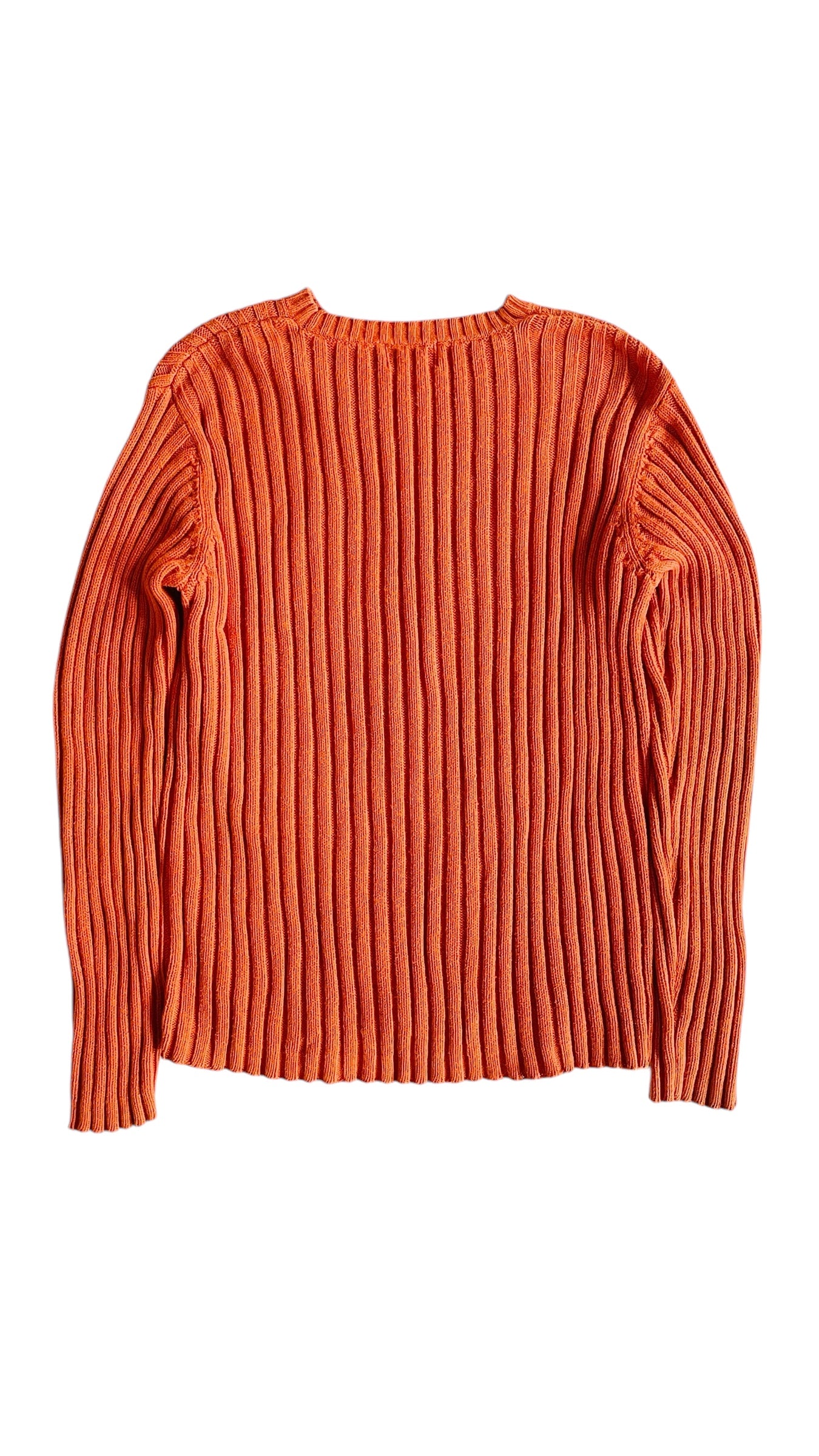 Vintage 90s CHARTER CLUB orange large knit sweater- Size S