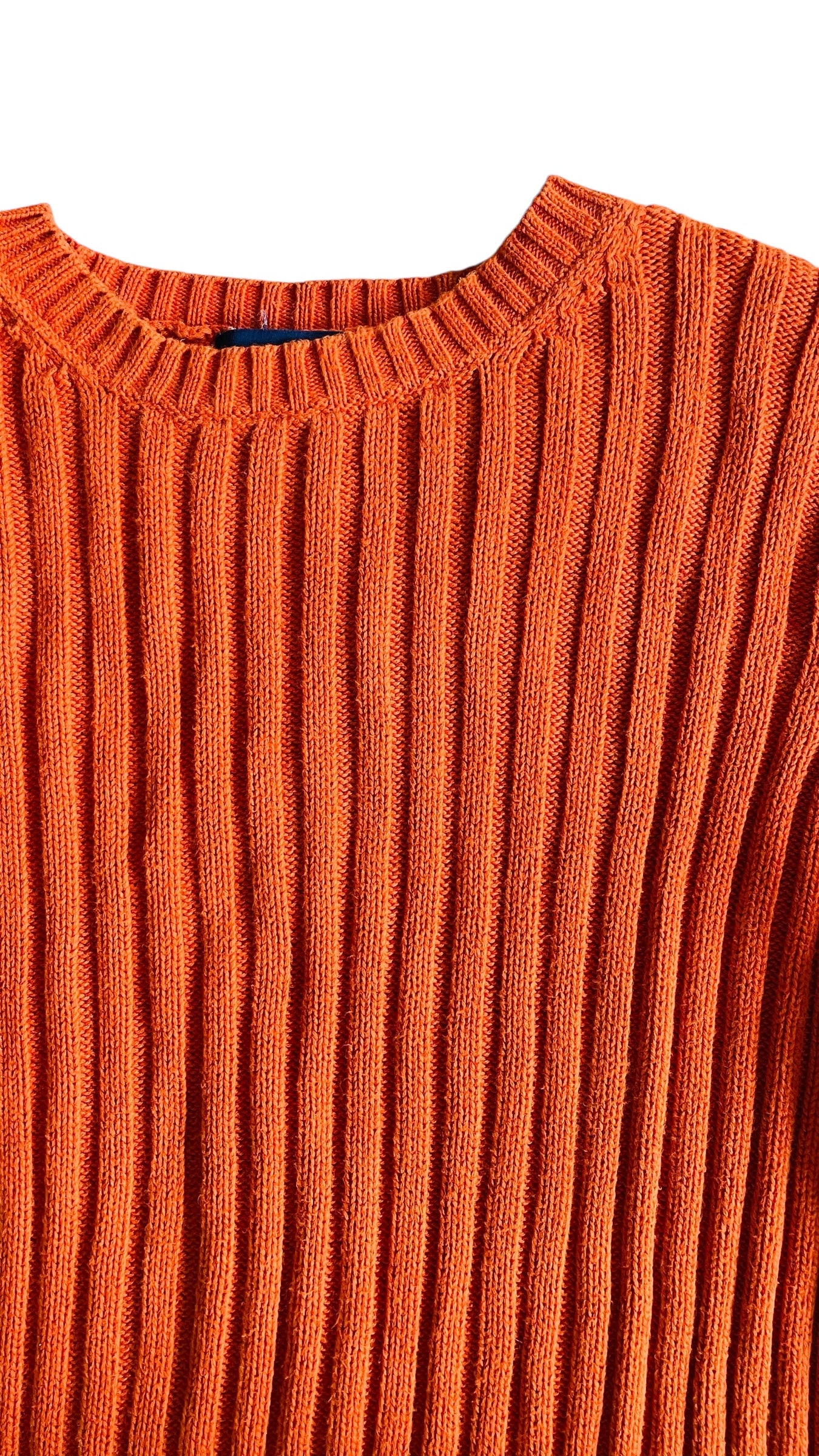 Vintage 90s CHARTER CLUB orange large knit sweater- Size S