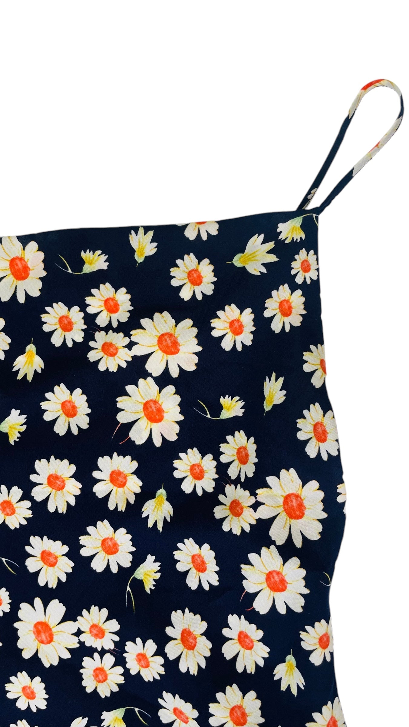 Pre-Loved navy floral daisy print dress - Size M
