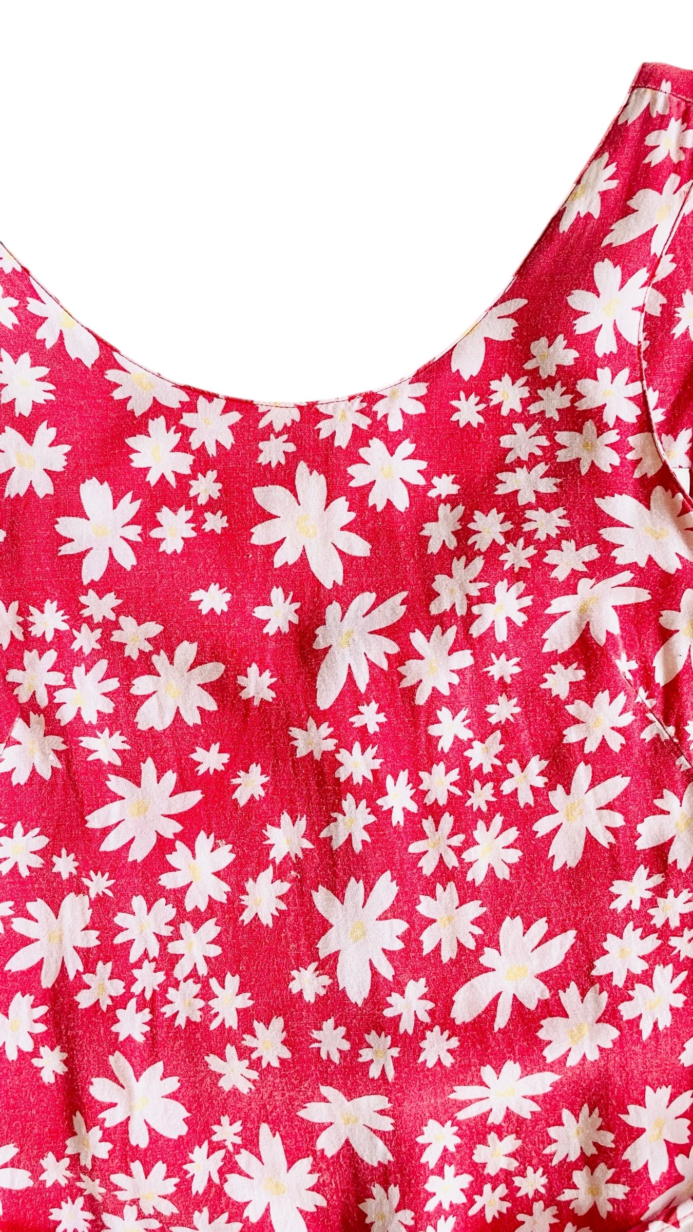 Vintage 90's GUESS red daisy flower print tank dress - Size M