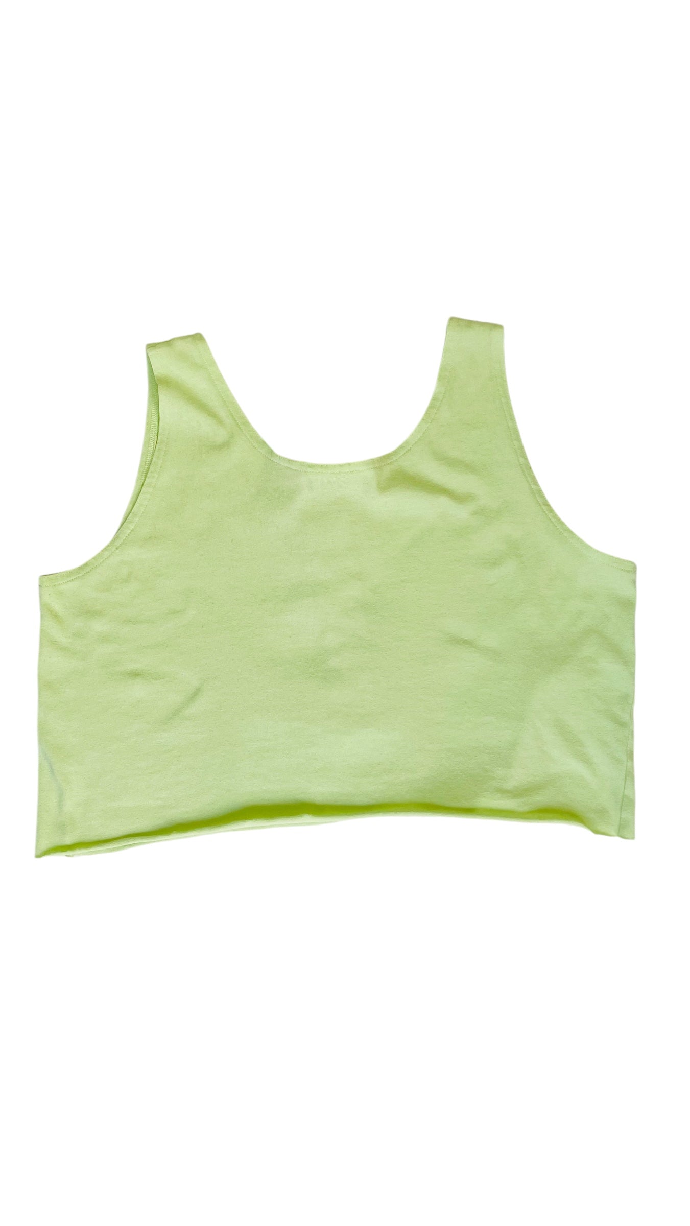 Vintage 90s neon green tank top - Size L