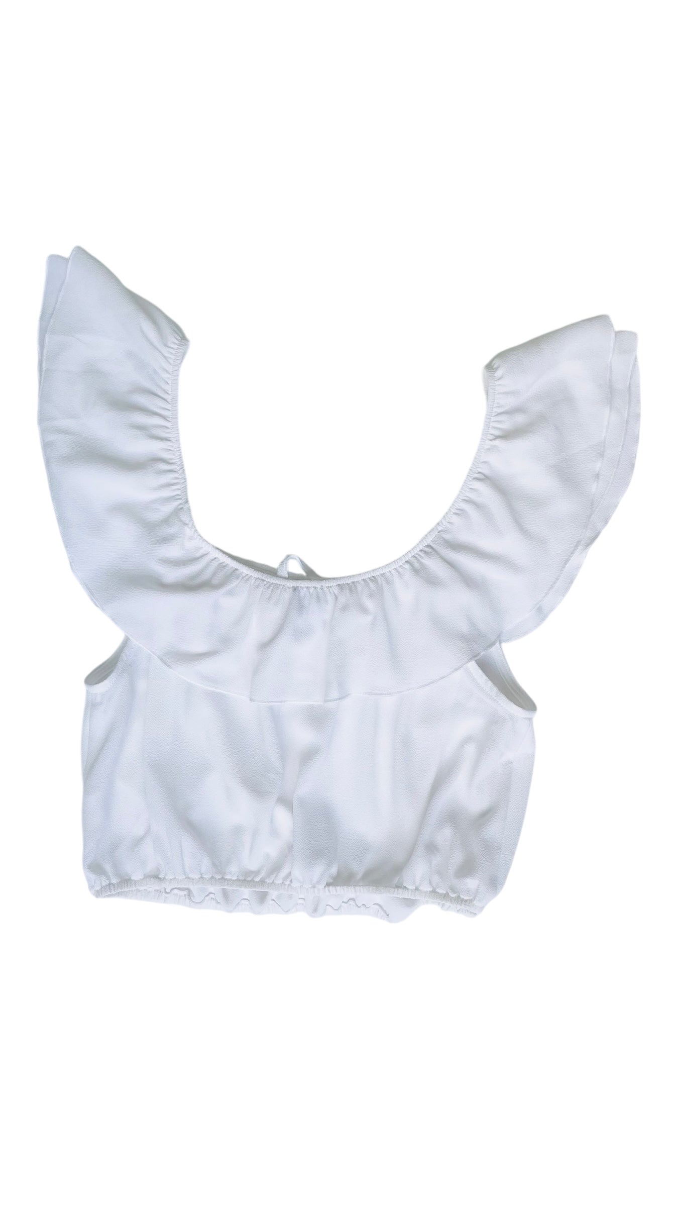 Pre-Loved SHOW ME YOUR MUMU off the shoulder white crop top - Size L