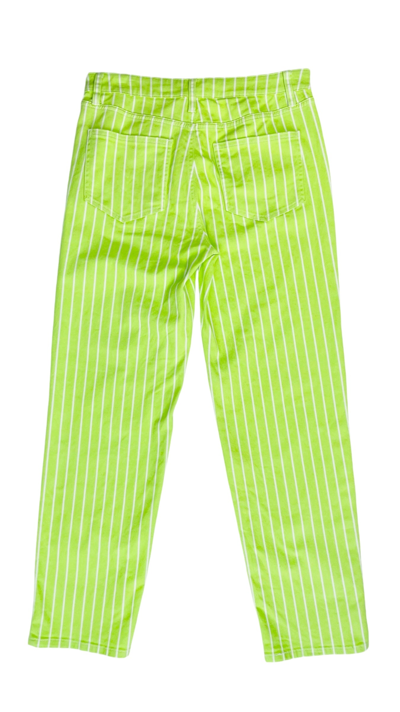 Pre-Loved VICTOR GLEMAUD neon green mid rise straight leg jeans - Size 6