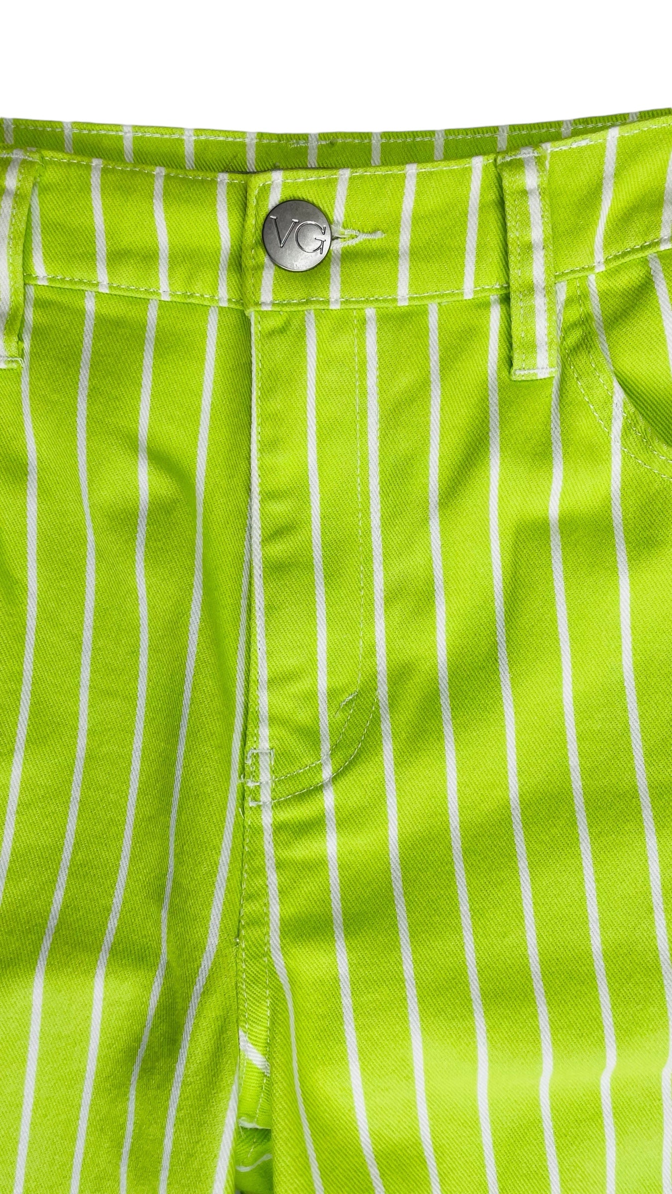 Pre-Loved VICTOR GLEMAUD neon green mid rise straight leg jeans - Size 6