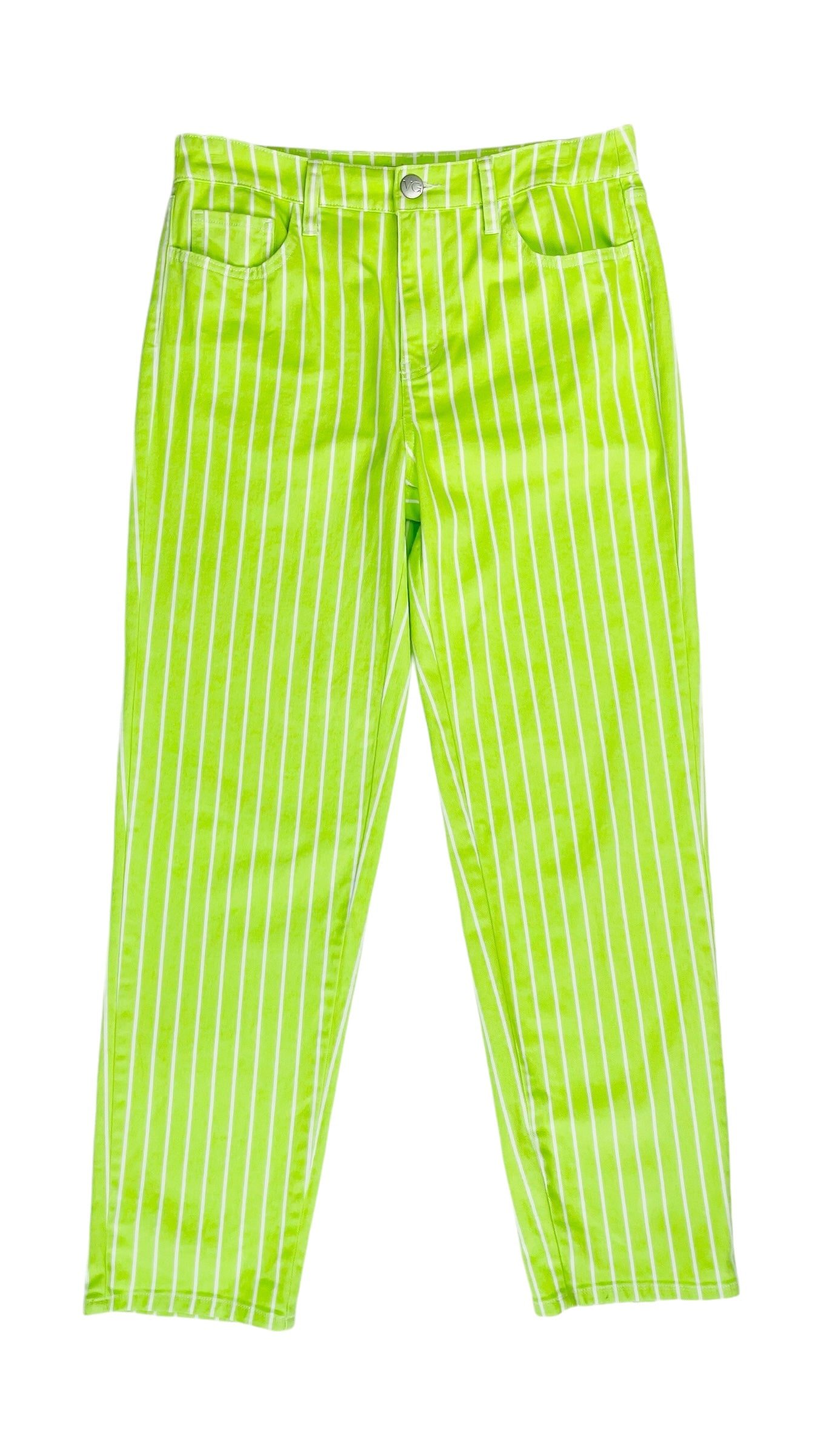 Pre-Loved VICTOR GLEMAUD neon green mid rise straight leg jeans - Size 6