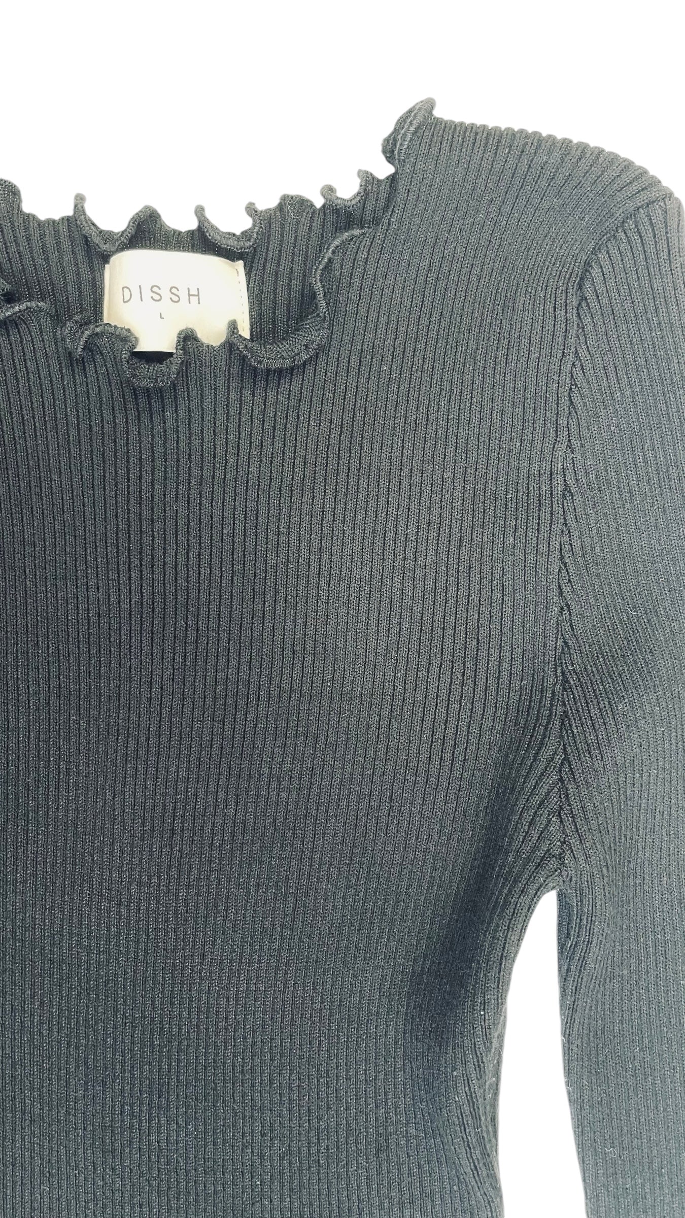 Pre-Loved black DISSH long sleeve knit top - Size L
