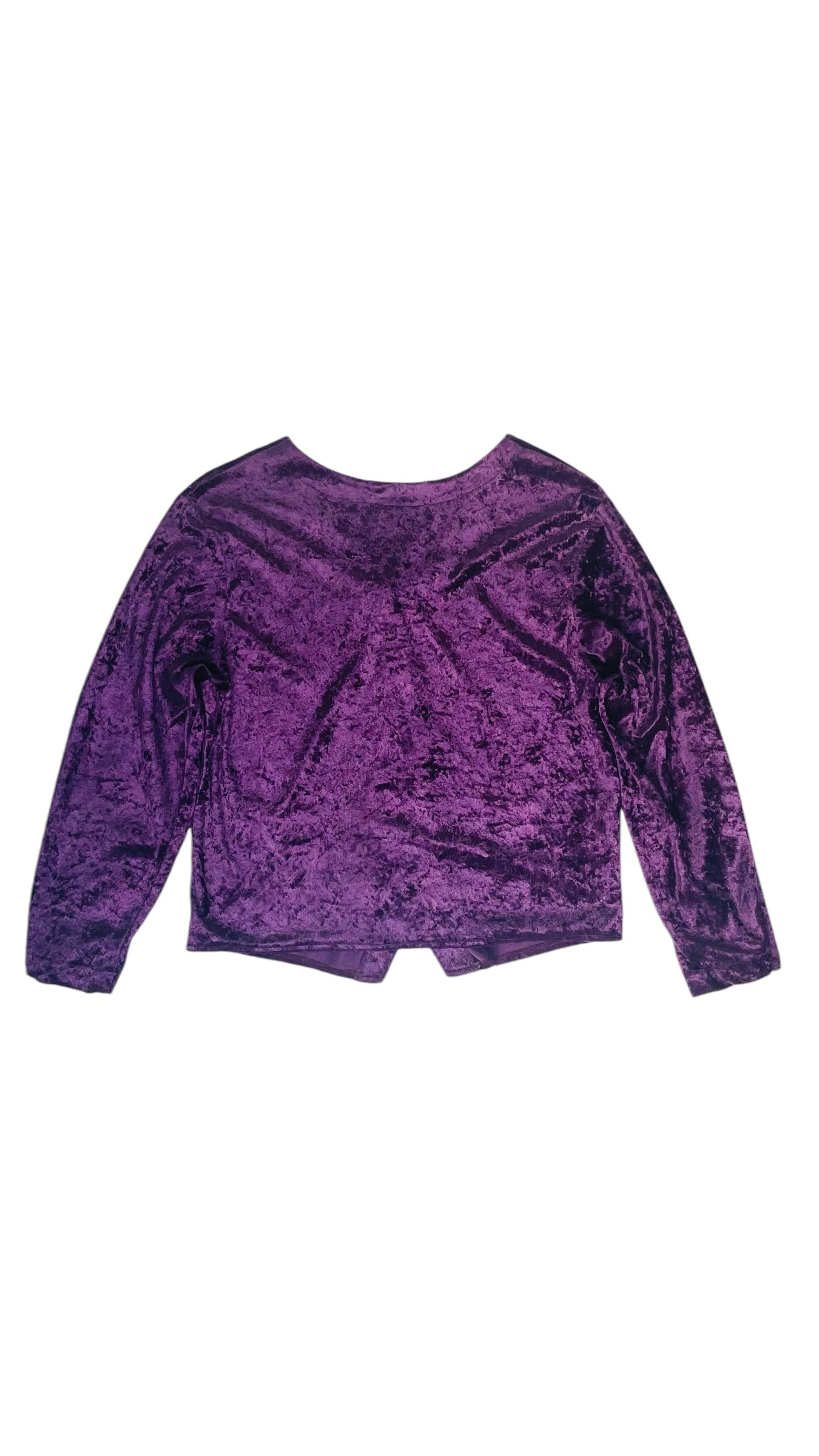 Vintage 90s purple crushed velvet button up top - Size S