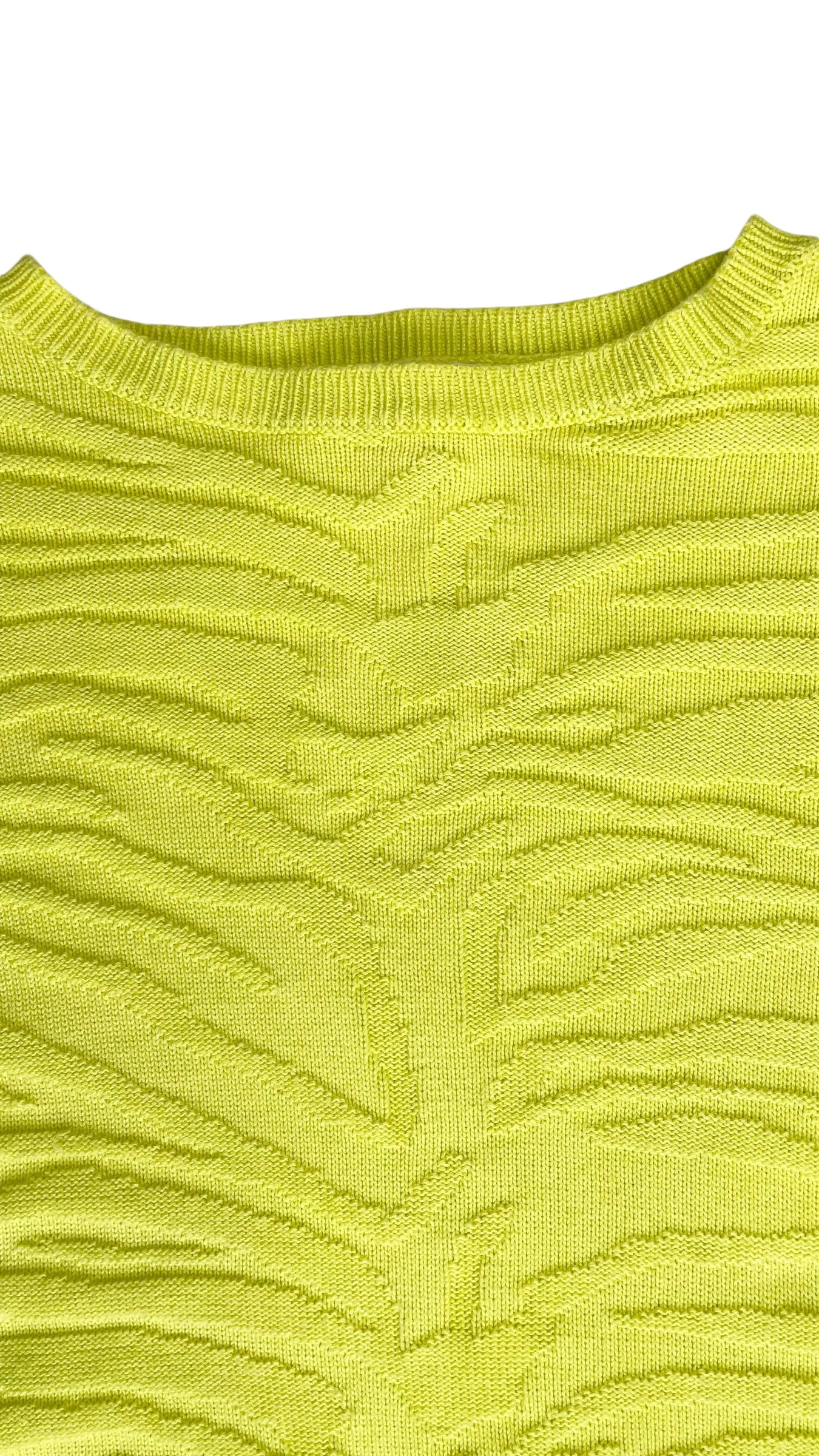 Pre-Loved zebra JOHN & JENN neon yellow knit sweater - Size M