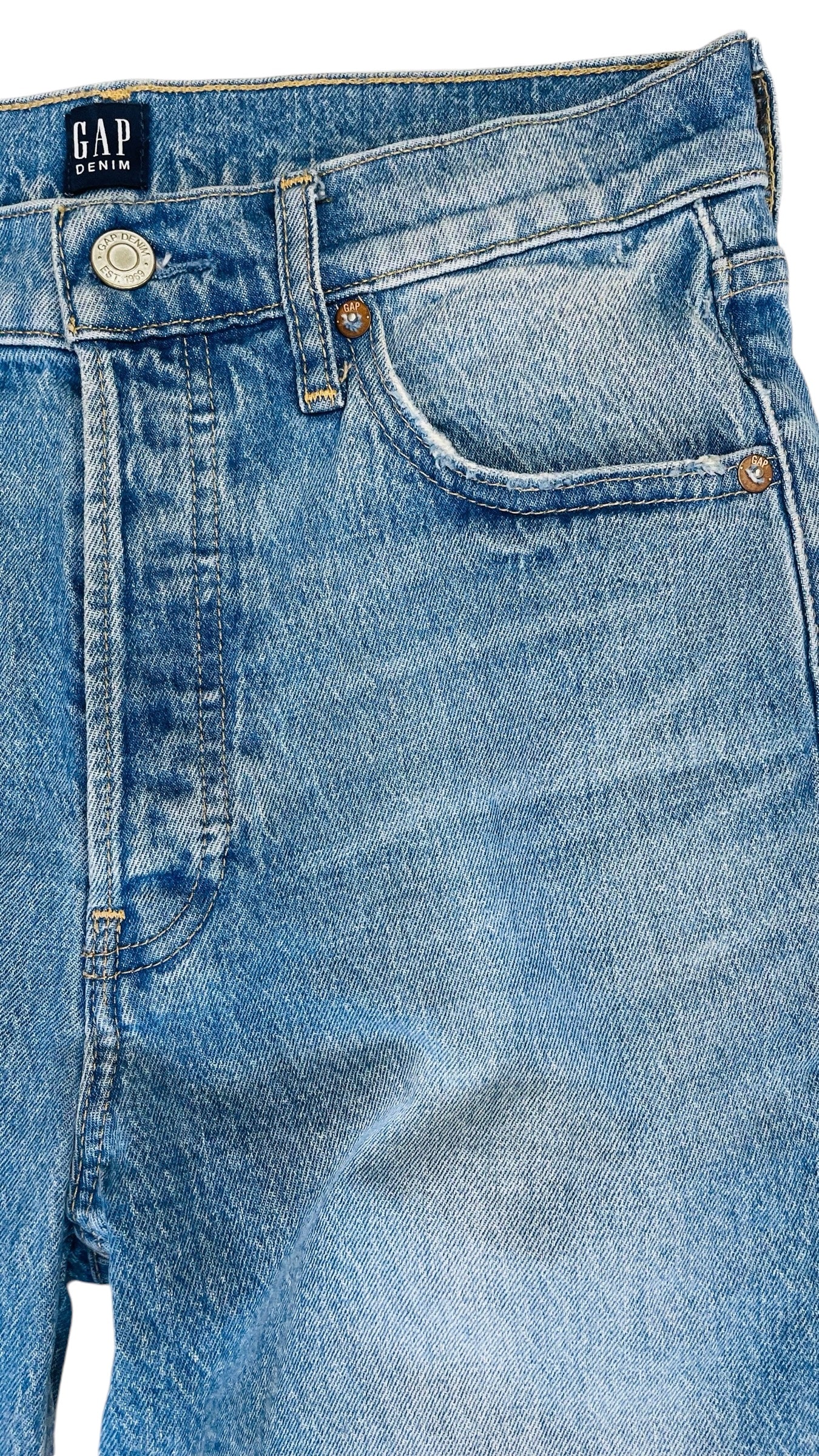 Pre-Loved GAP mid blue boot cut straight leg jeans - Size 27