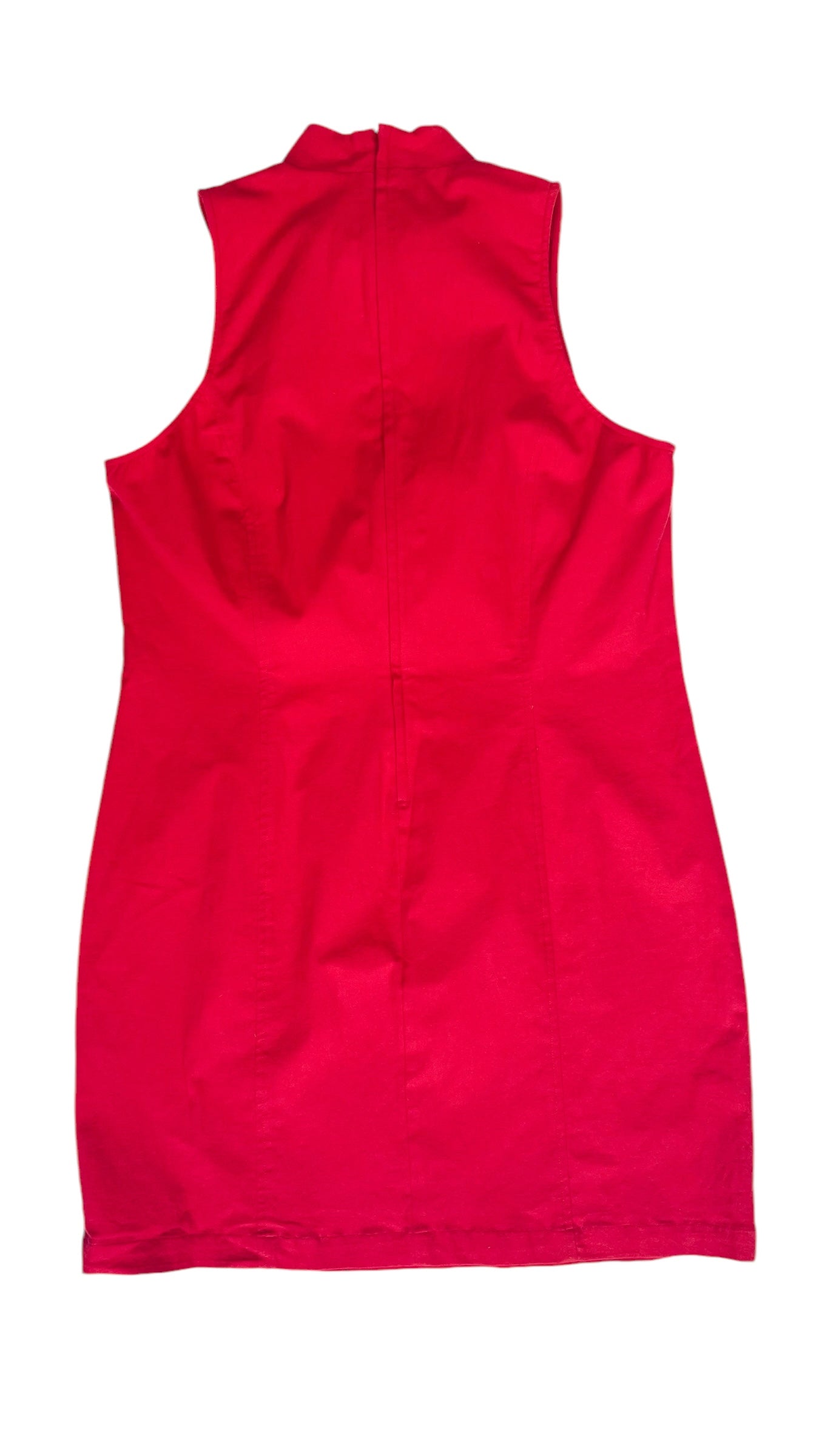 Vintage 90s red mockneck mini tank dress - Size XL