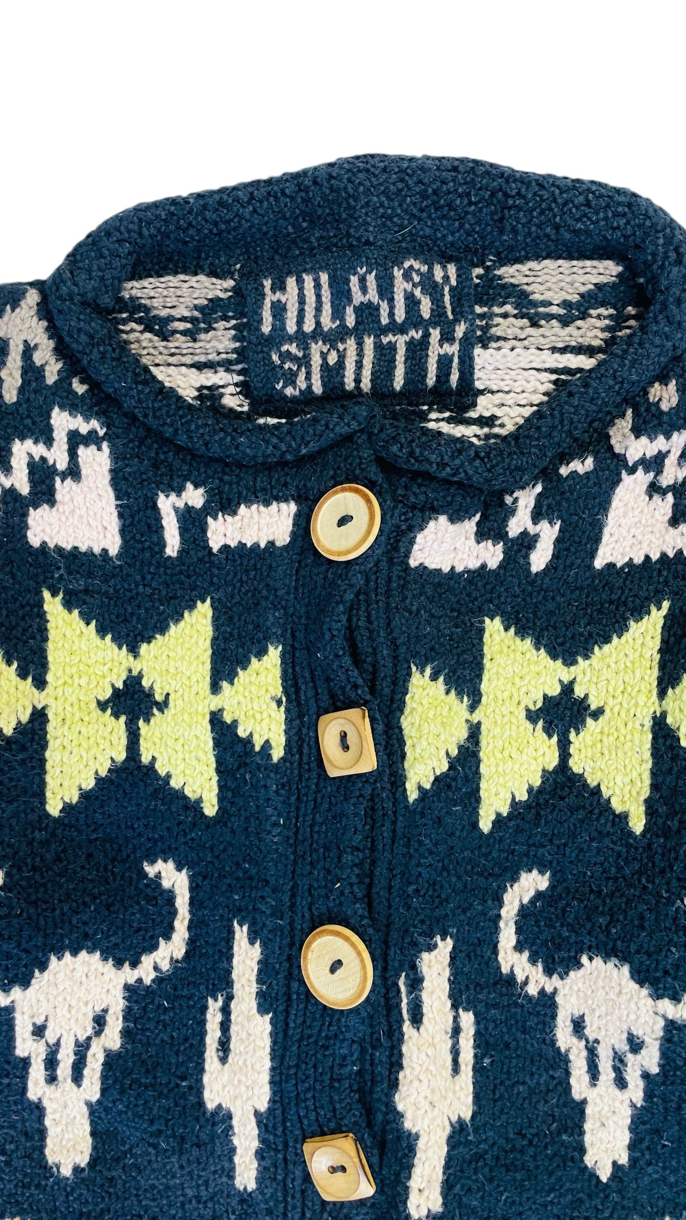 Pre-Loved HILARY SMITH black pastel southwest knit sweater - Size L