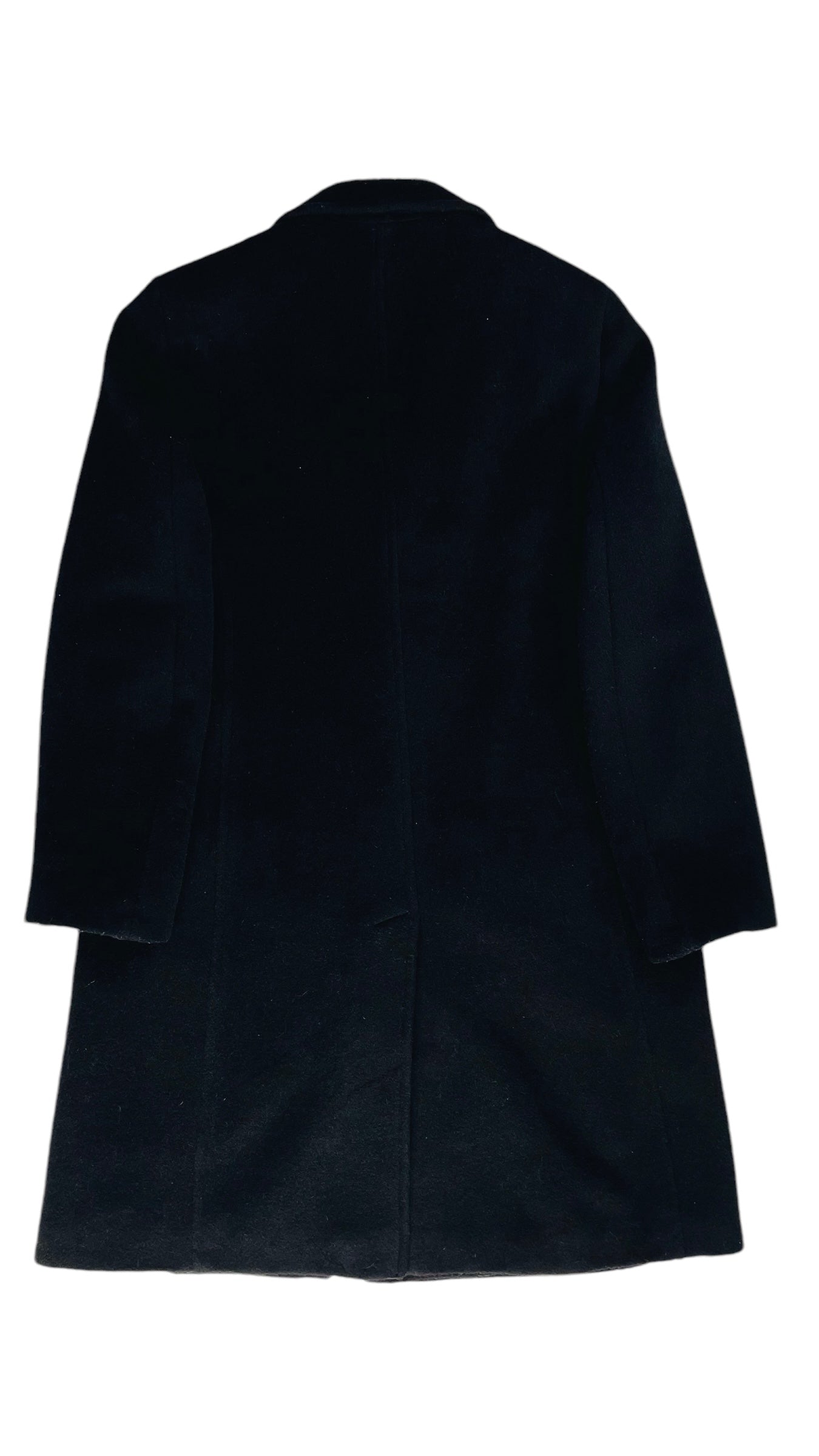 Vintage 90s BILL BLASS black wool single breast mid length coat - Size 12