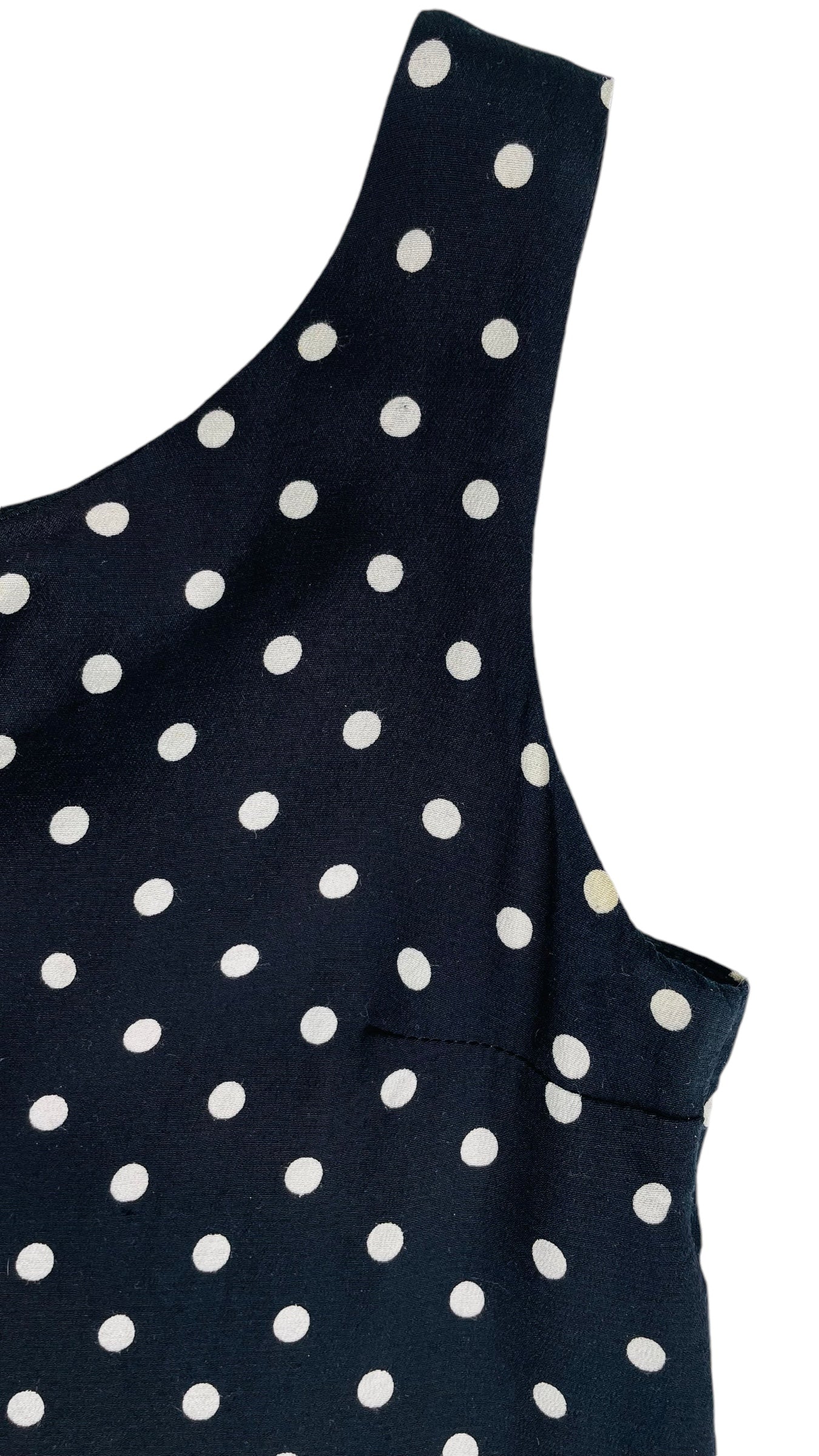 Vintage 90s black & white dot print mini tank dress - Size XS