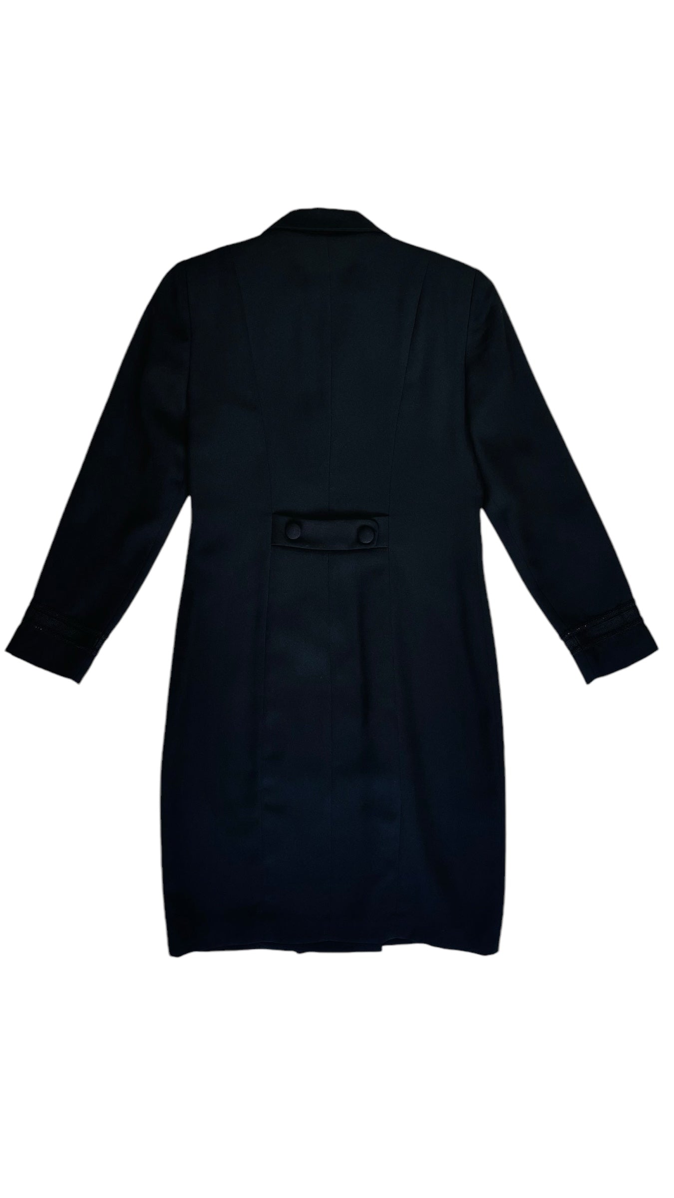 Vintage 80s black Chinoise blazer dress - Size 4
