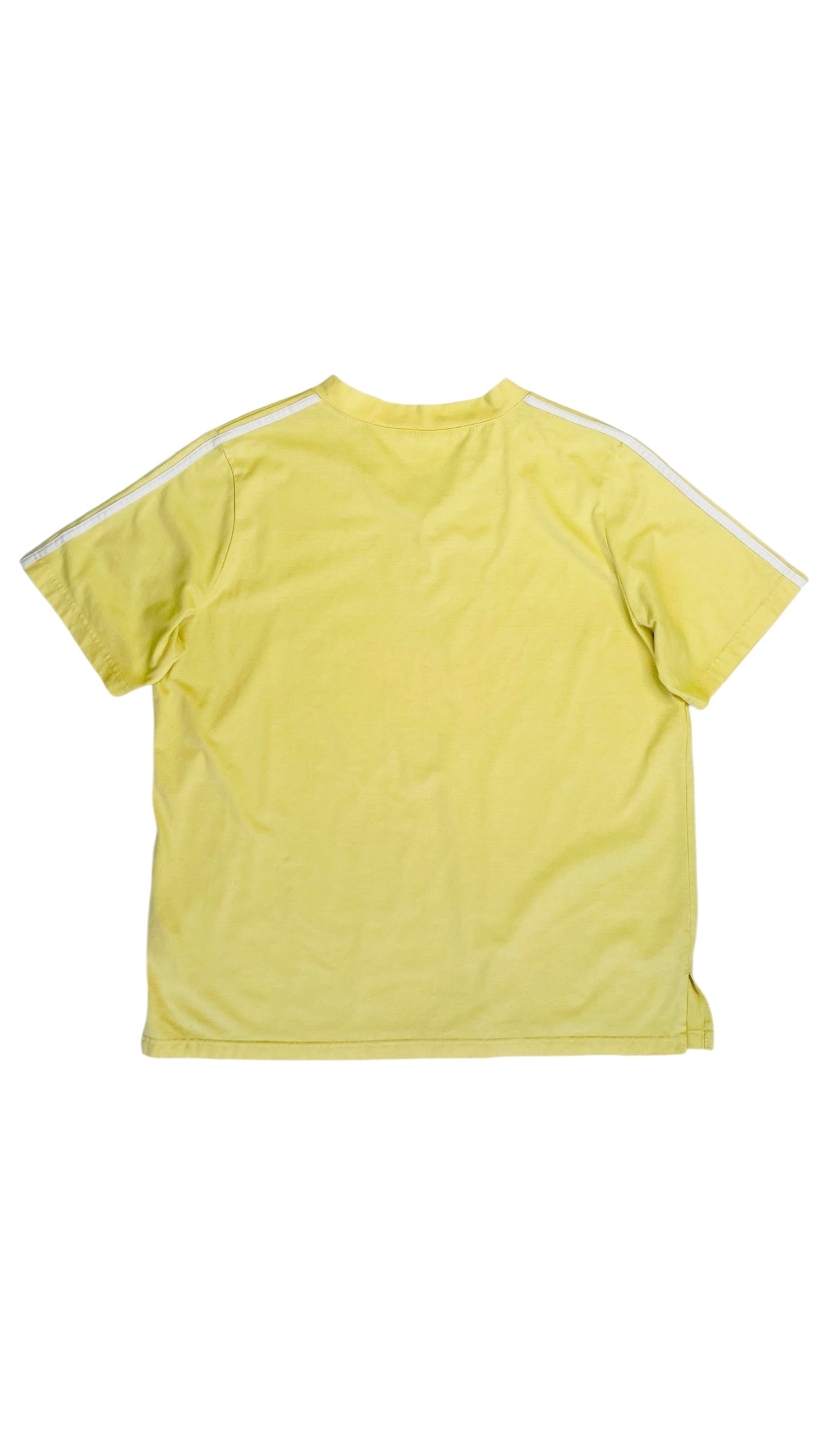 Vintage 90s yellow v neck t shirt - Size XL